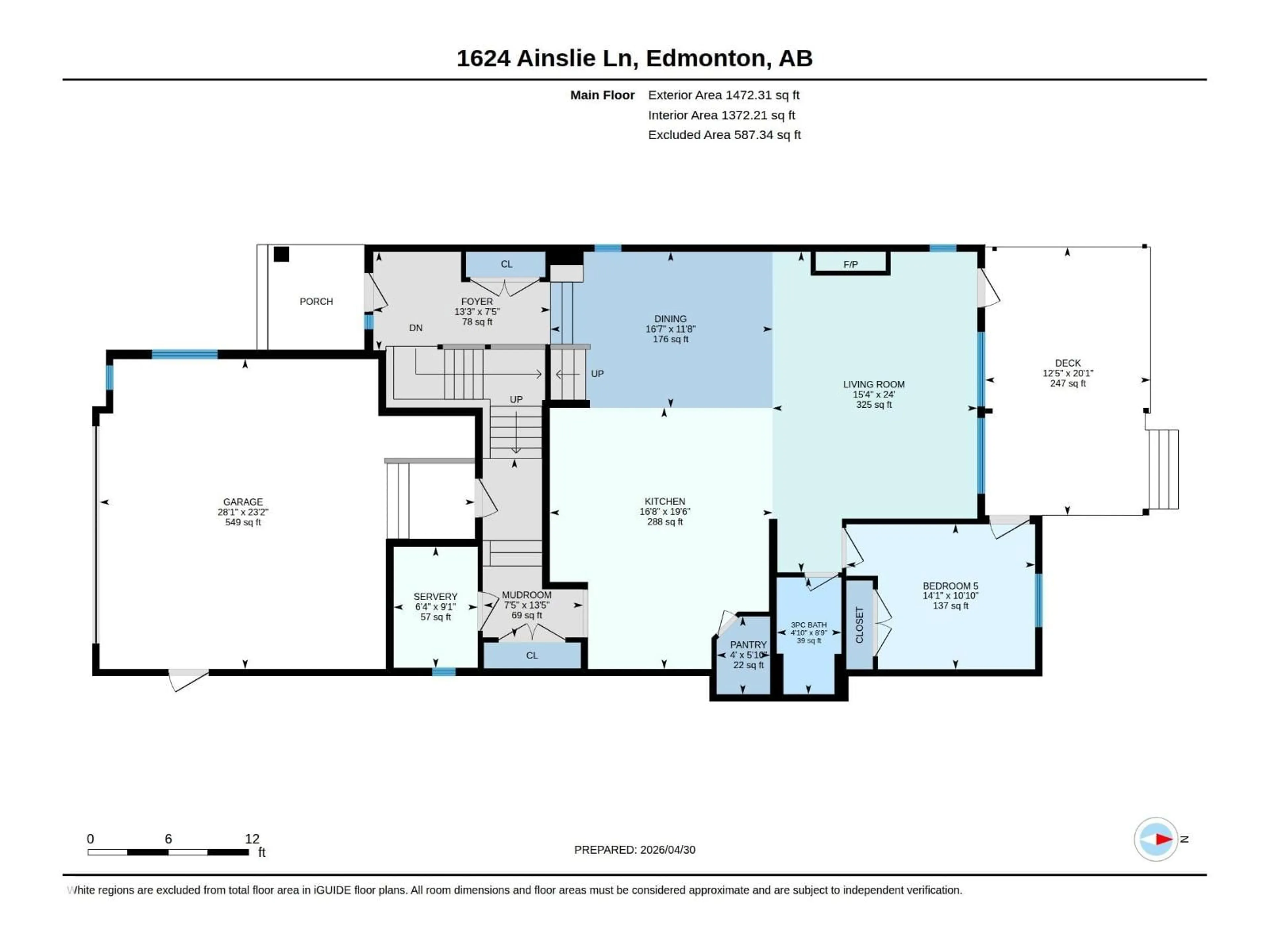 Floor plan for 1624 AINSLIE LN, Edmonton Alberta T6W0H5