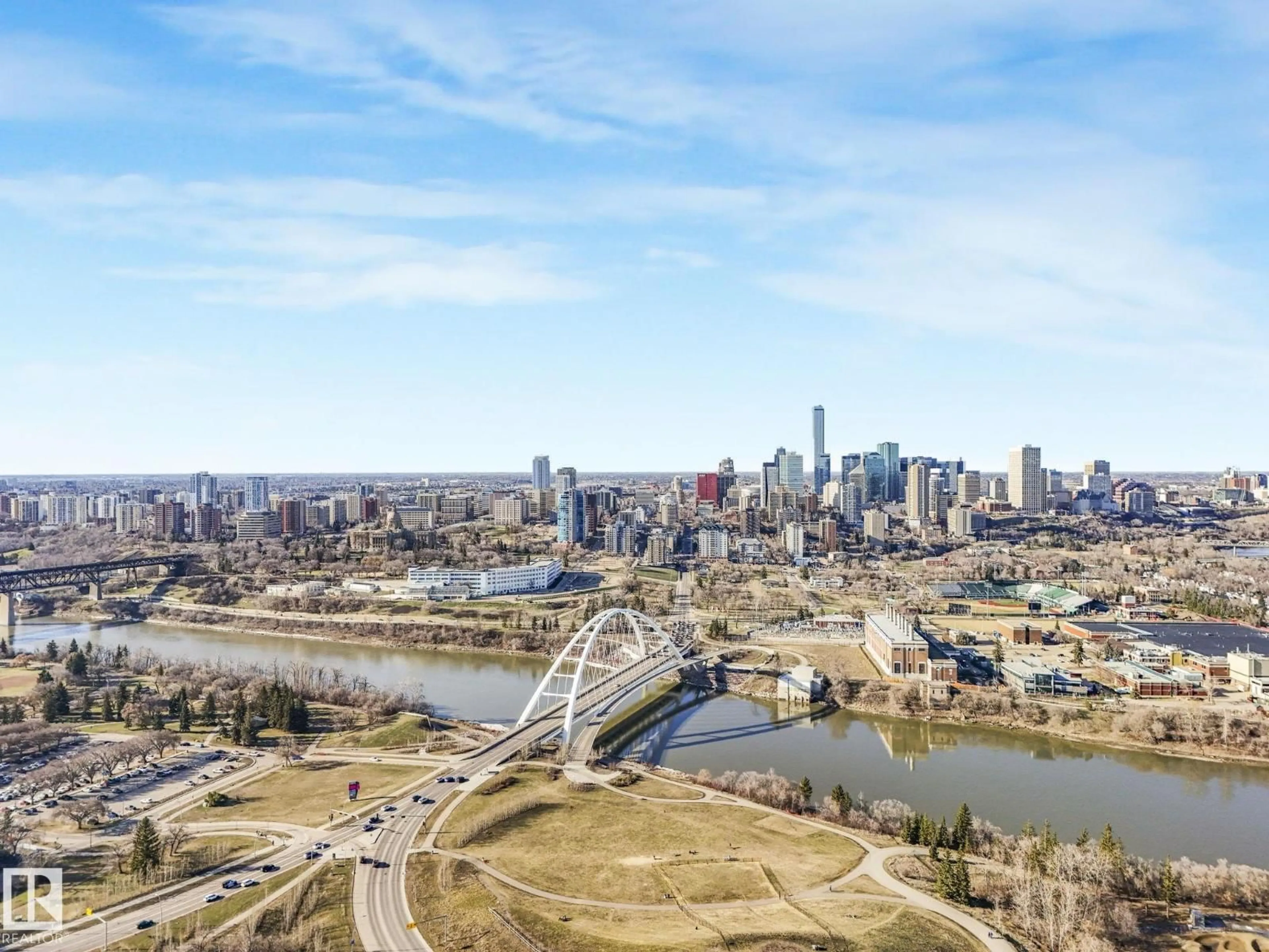 A pic from outside/outdoor area/front of a property/back of a property/a pic from drone, water/lake/river/ocean view for #602 - 10649 SASKATCHEWAN DR, Edmonton Alberta T6E6S8