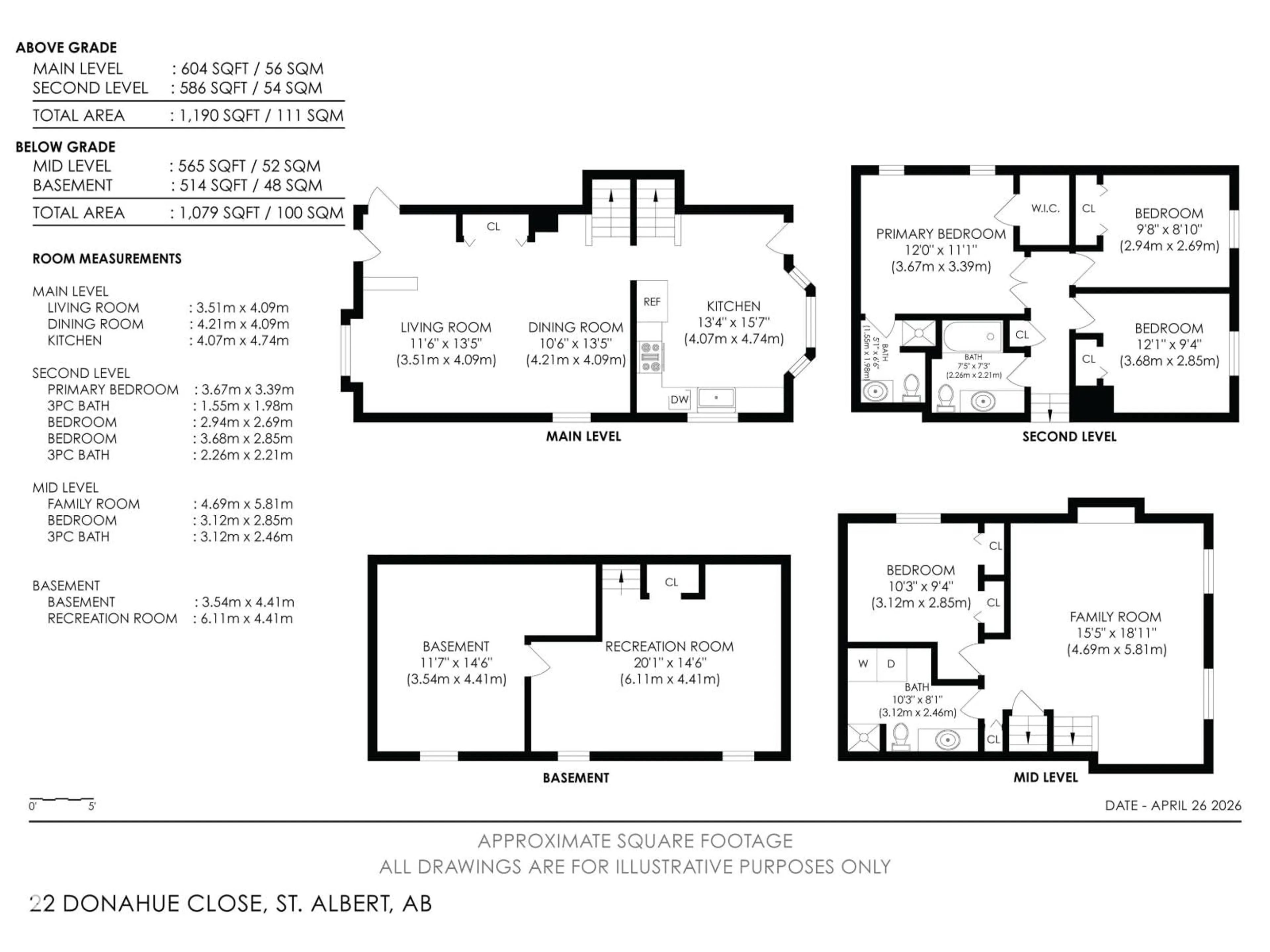 Floor plan for 22 DONAHUE CL, St. Albert Alberta T8N5N7