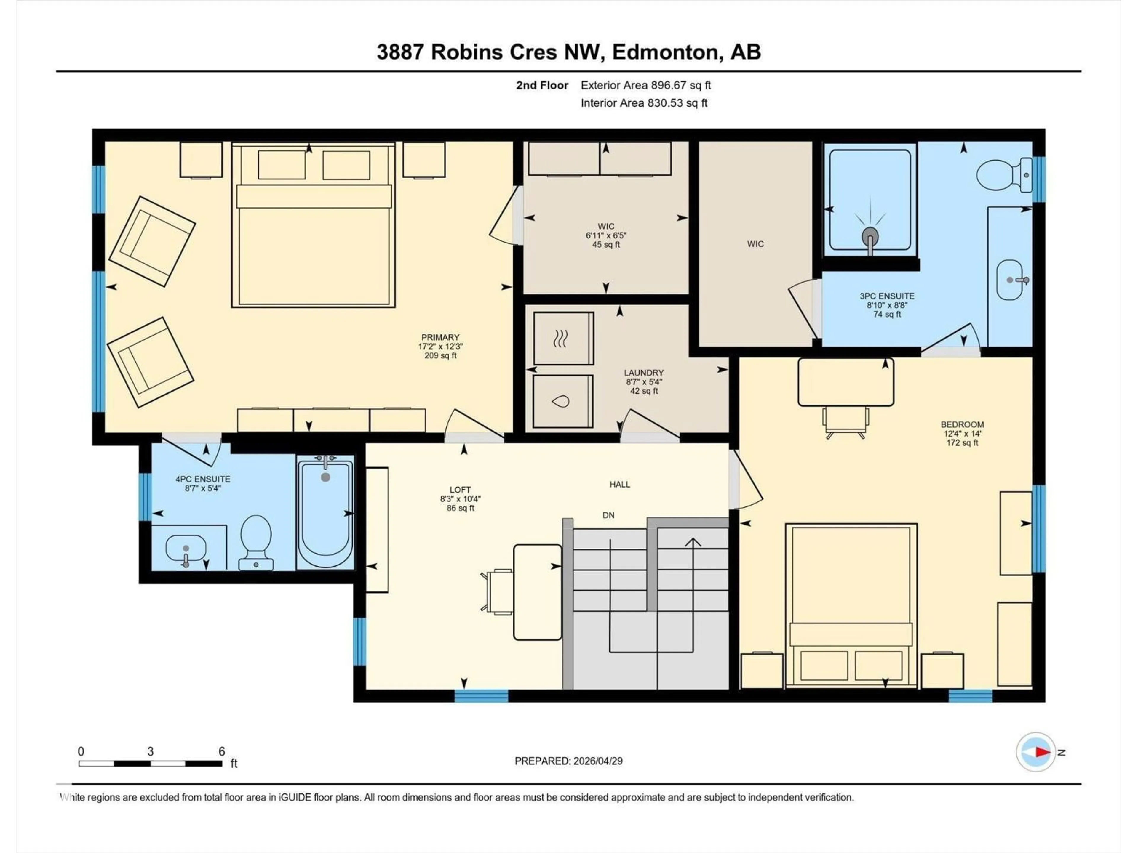 Floor plan for 3887 ROBINS CR, Edmonton Alberta T5S0M8