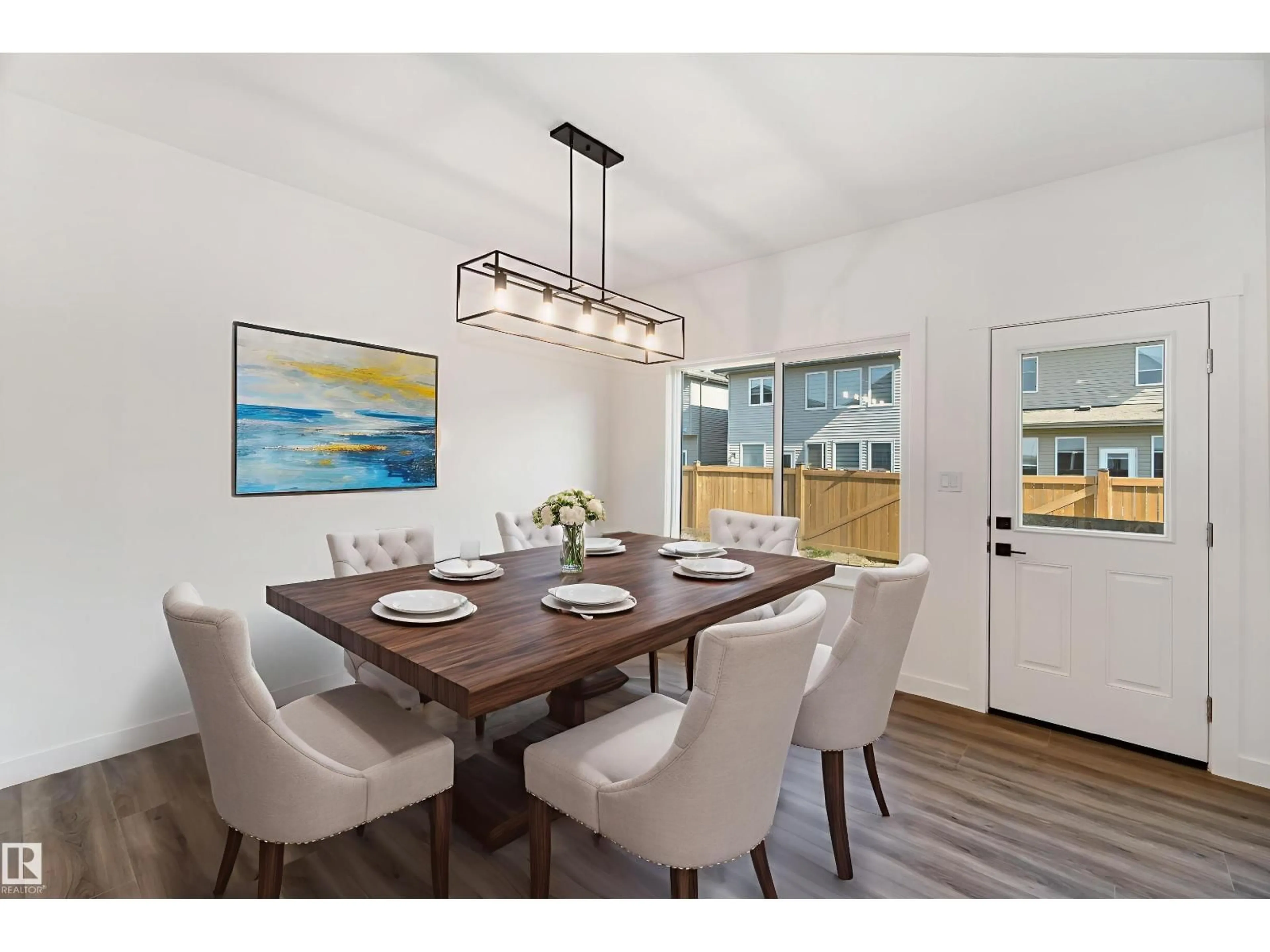 Dining room, wood/laminate floor for NW - 2704 188 ST, Edmonton Alberta T6M3J1
