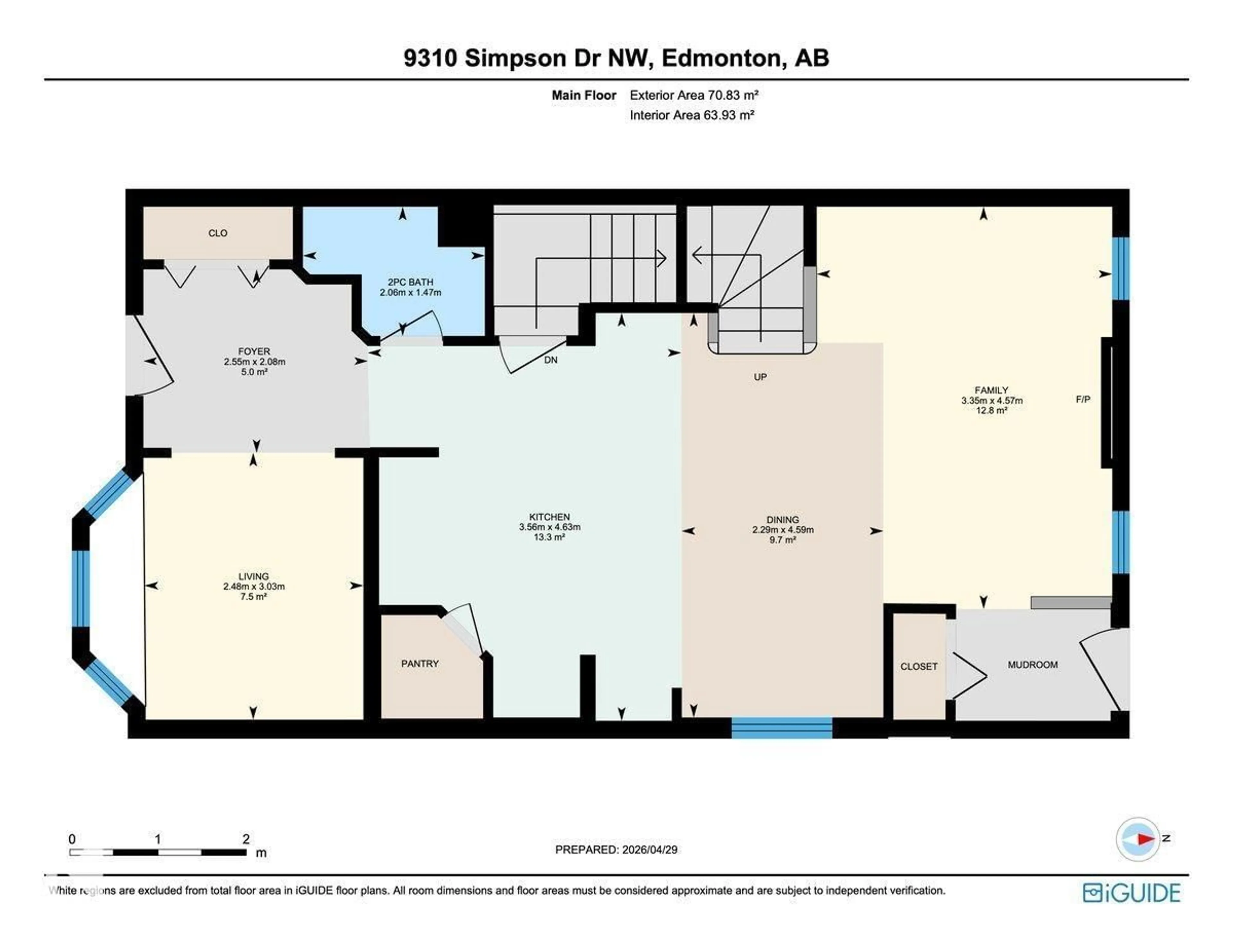 Floor plan for 9310 SIMPSON DR, Edmonton Alberta T6R0E4