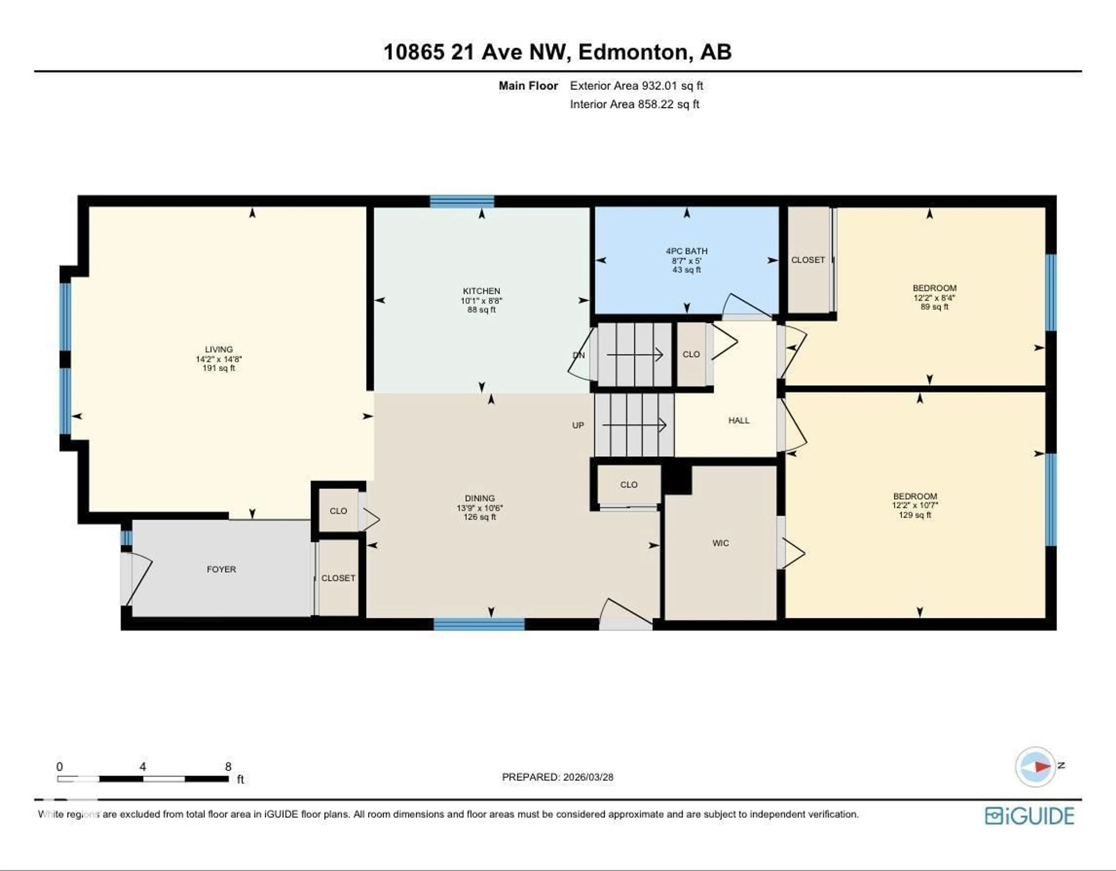 Floor plan for NW - 10865 21 AVE, Edmonton Alberta T5J5S1