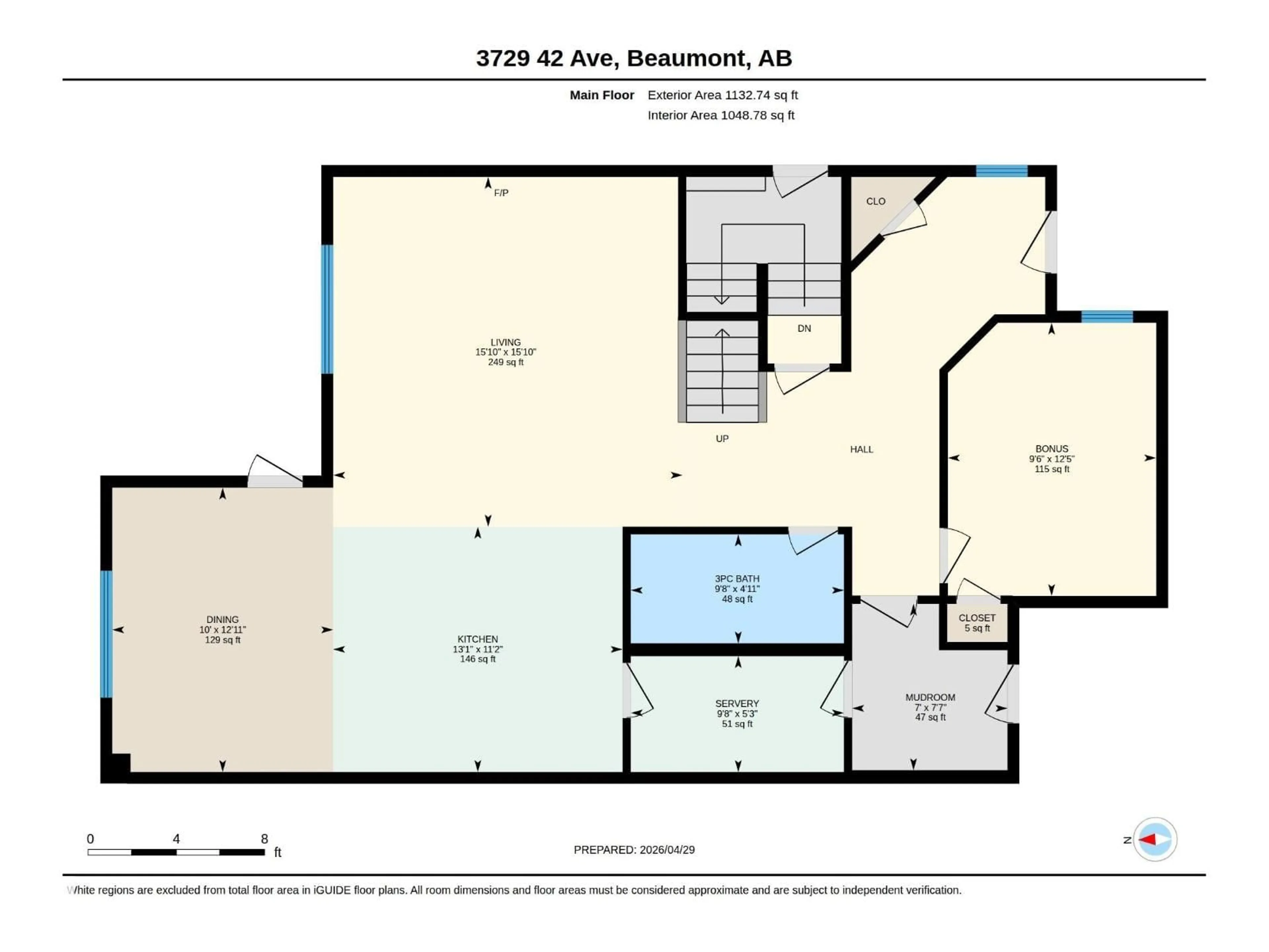 Floor plan for 3729 42 AV, Beaumont Alberta T4X3B3