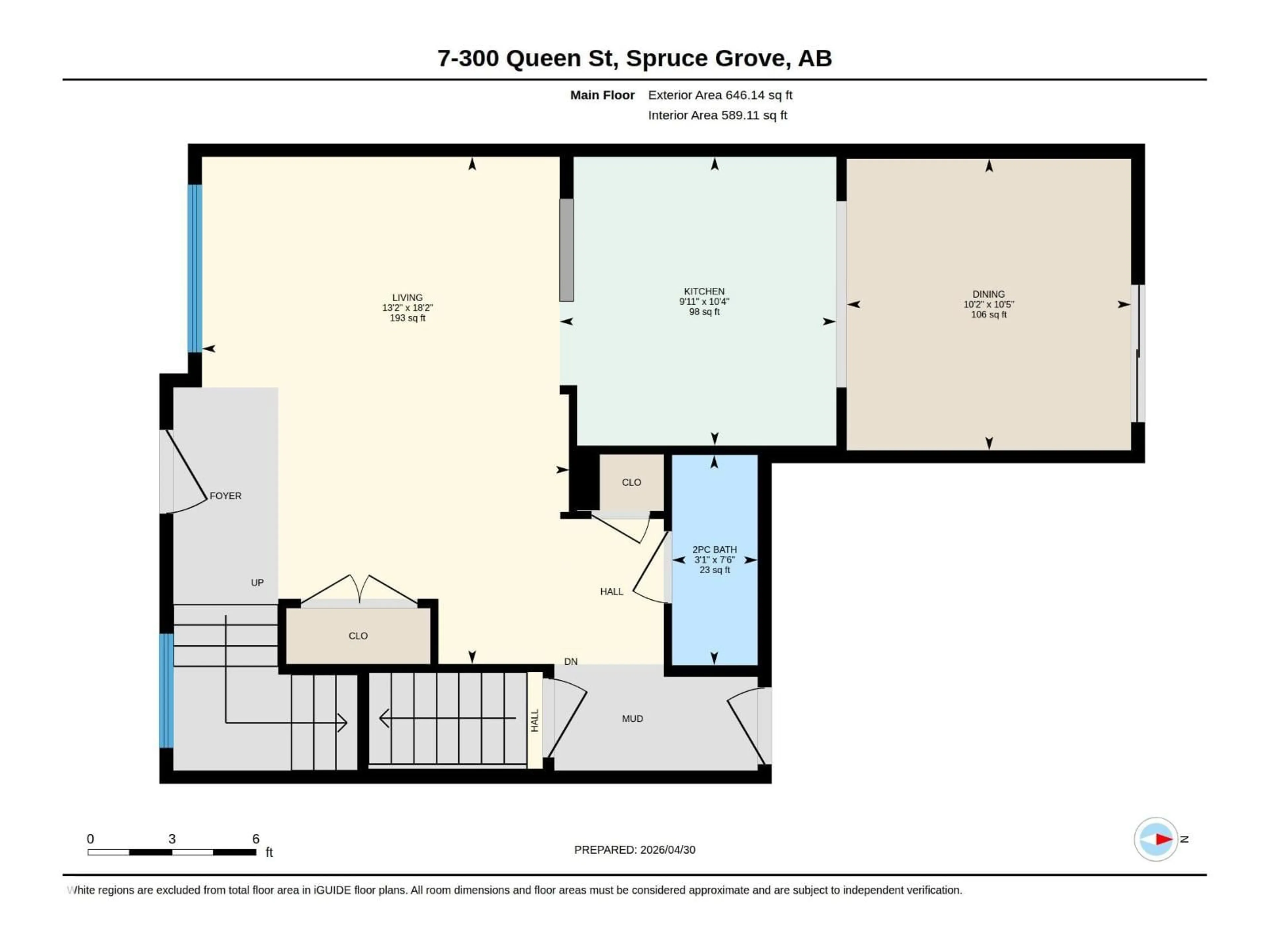 Floor plan for #7 - 300 QUEEN ST, Spruce Grove Alberta T7X2J1