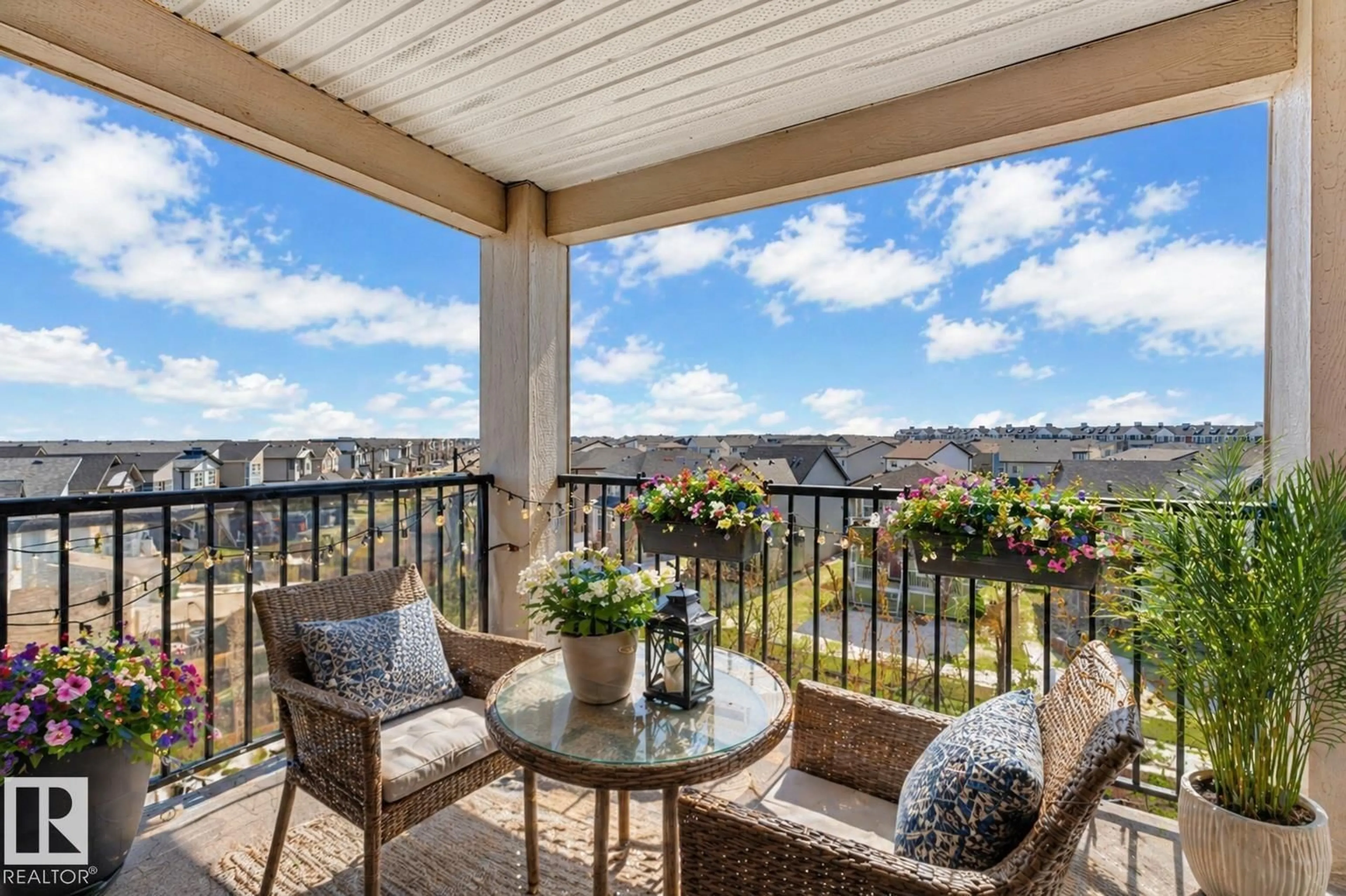 Patio, water/lake/river/ocean view for #424 - 18126 77 ST, Edmonton Alberta T5Z0N7