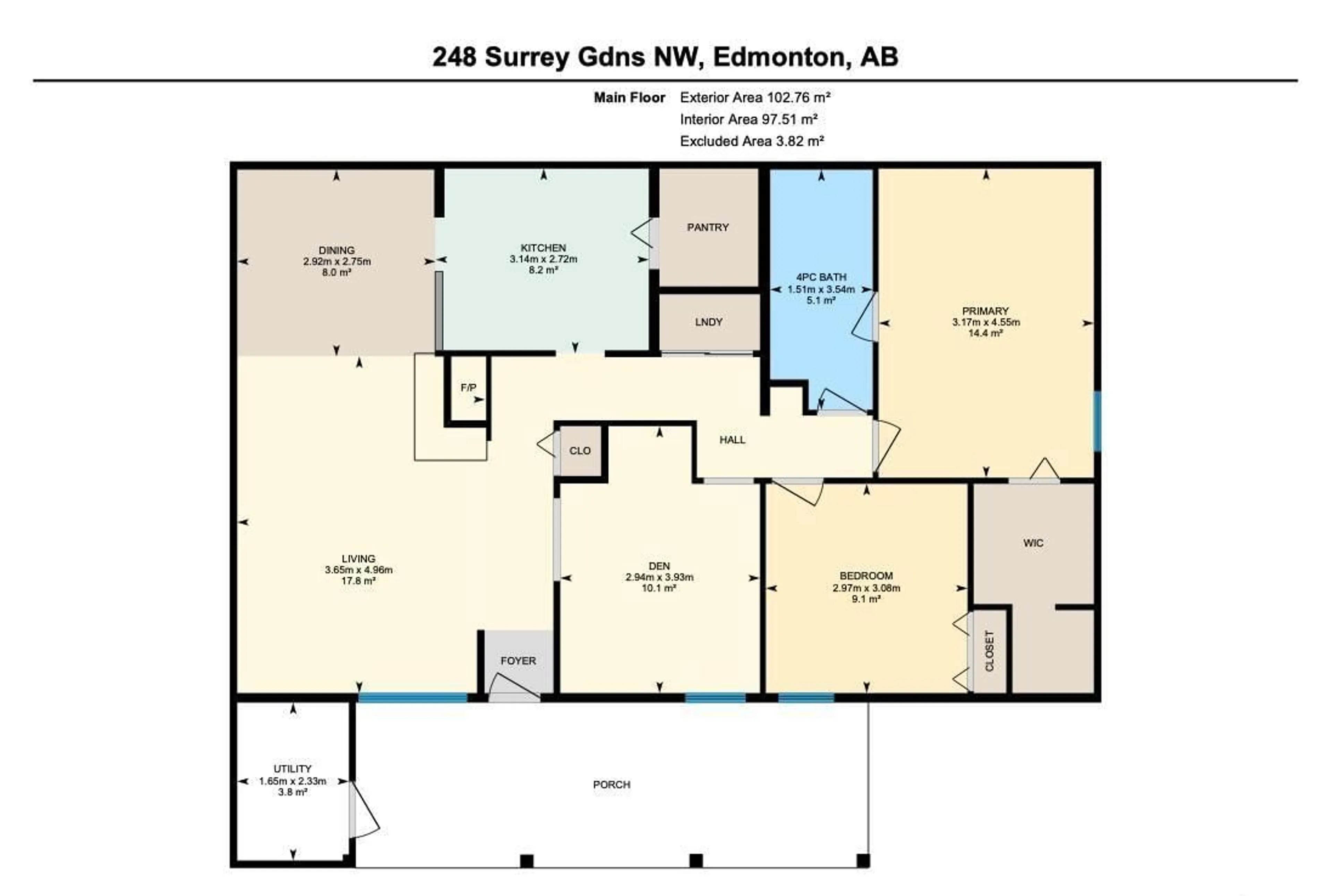Floor plan for 248 SURREY GARDENS GD, Edmonton Alberta T5T1Z3