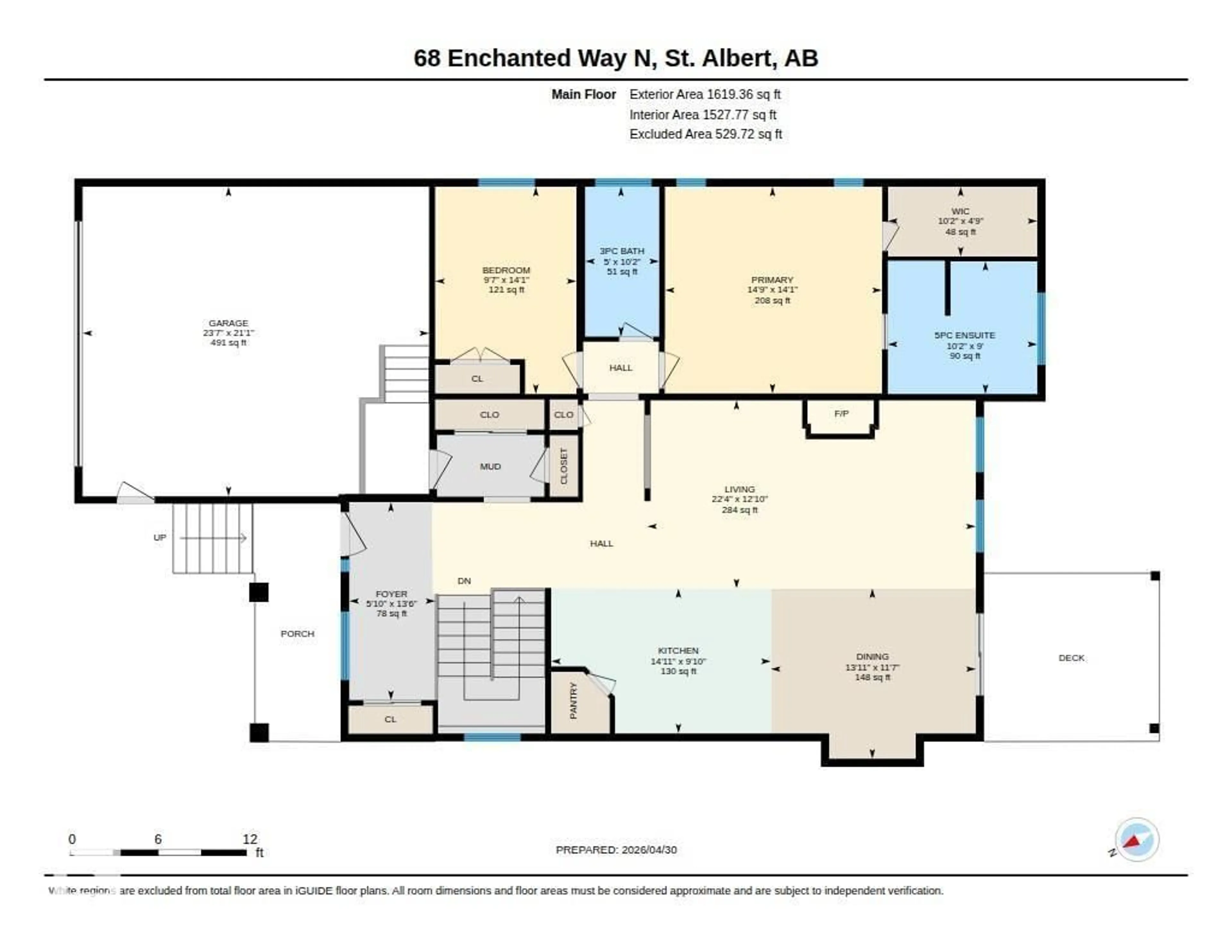 Floor plan for 68 ENCHANTED WAY, St. Albert Alberta T8N7R7