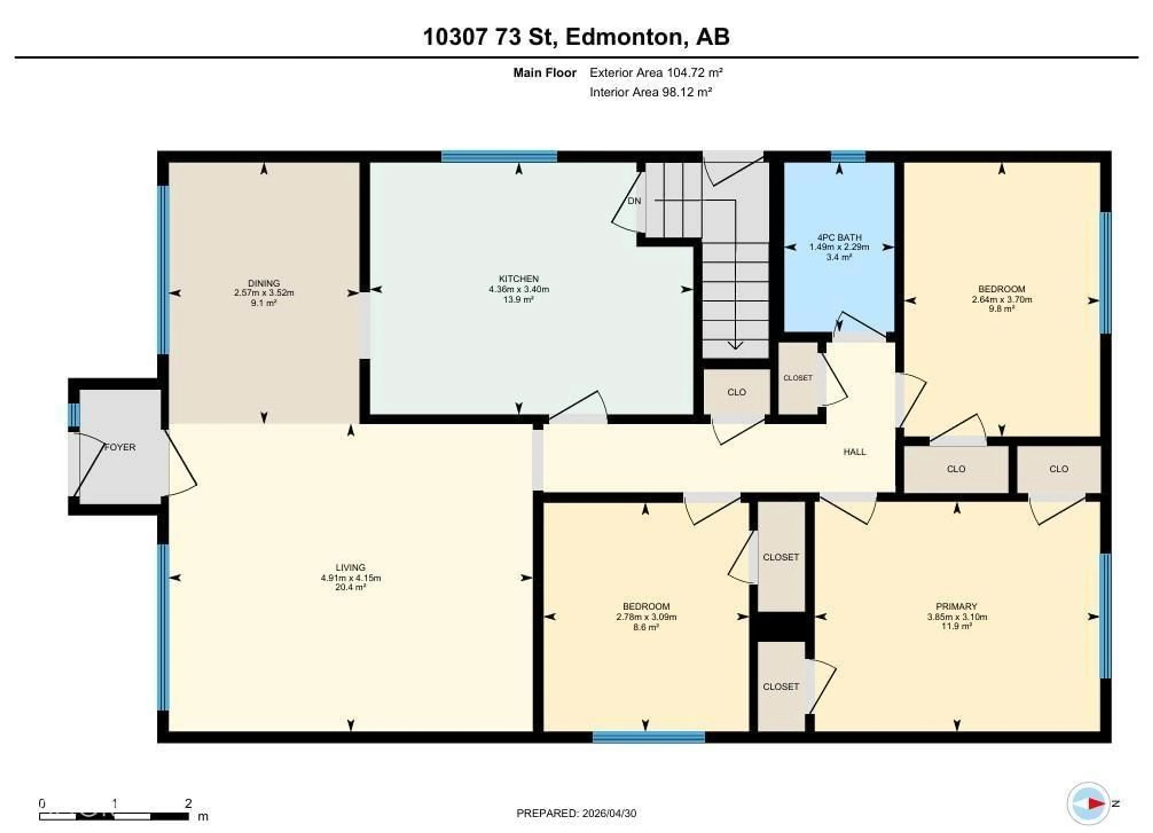 Floor plan for NW - 10307 73 ST, Edmonton Alberta T6A2X3