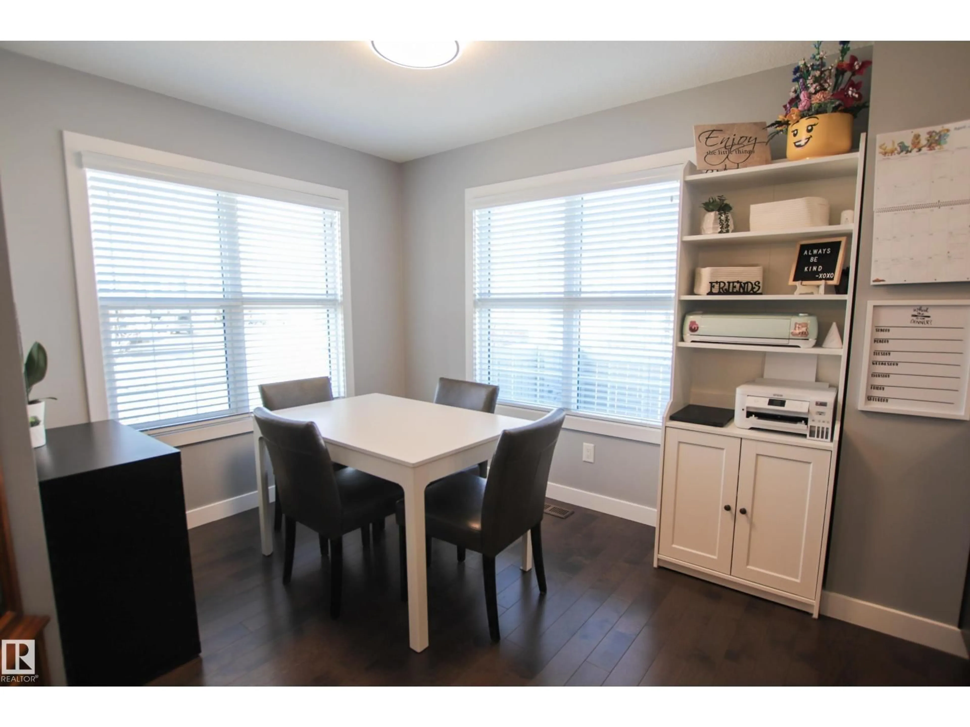 Dining room, wood/laminate floor for 3805 170A AV, Edmonton Alberta T5Y3S1