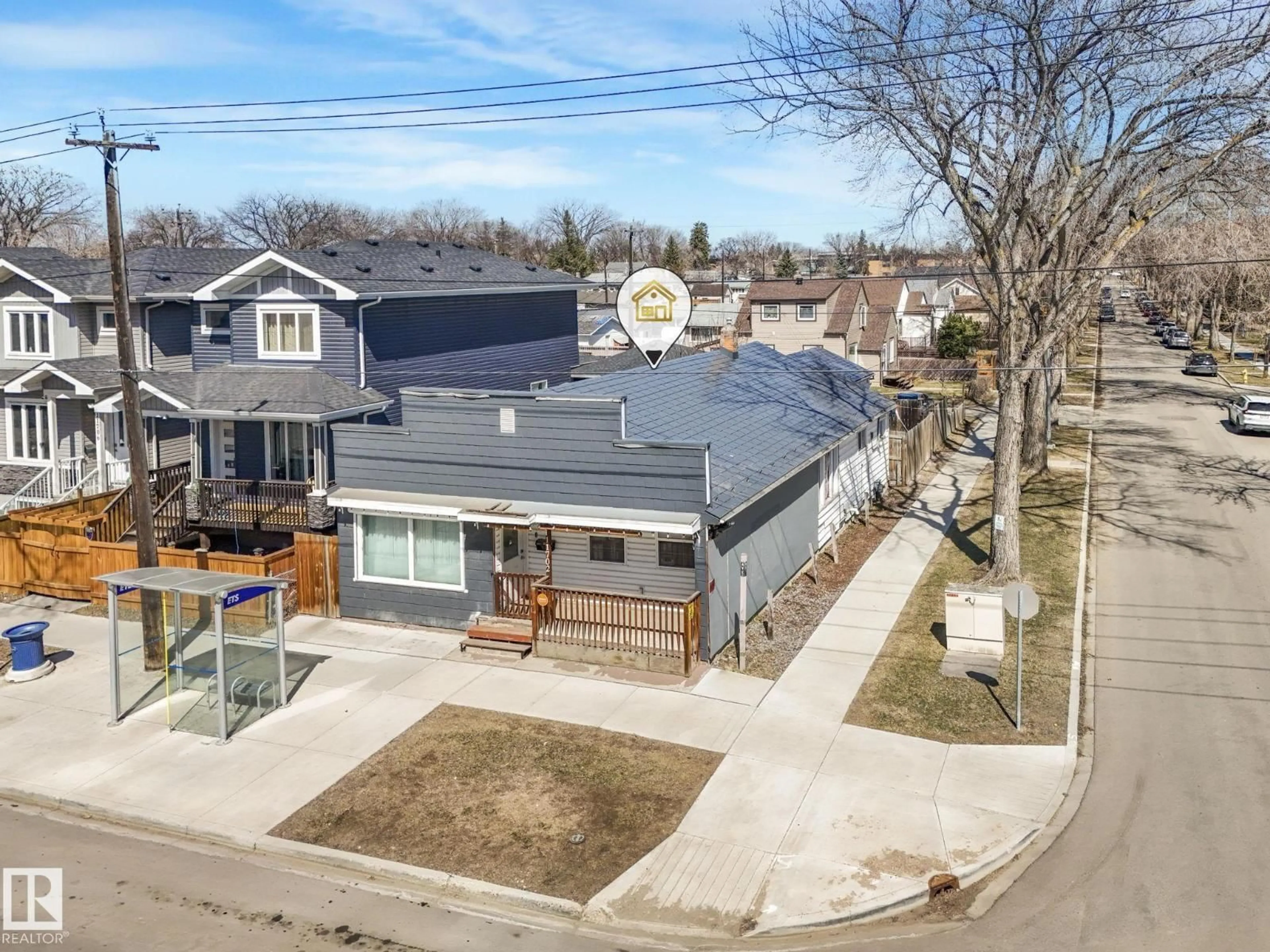 A pic from outside/outdoor area/front of a property/back of a property/a pic from drone, street for 11702 129 AV, Edmonton Alberta T5E0M8