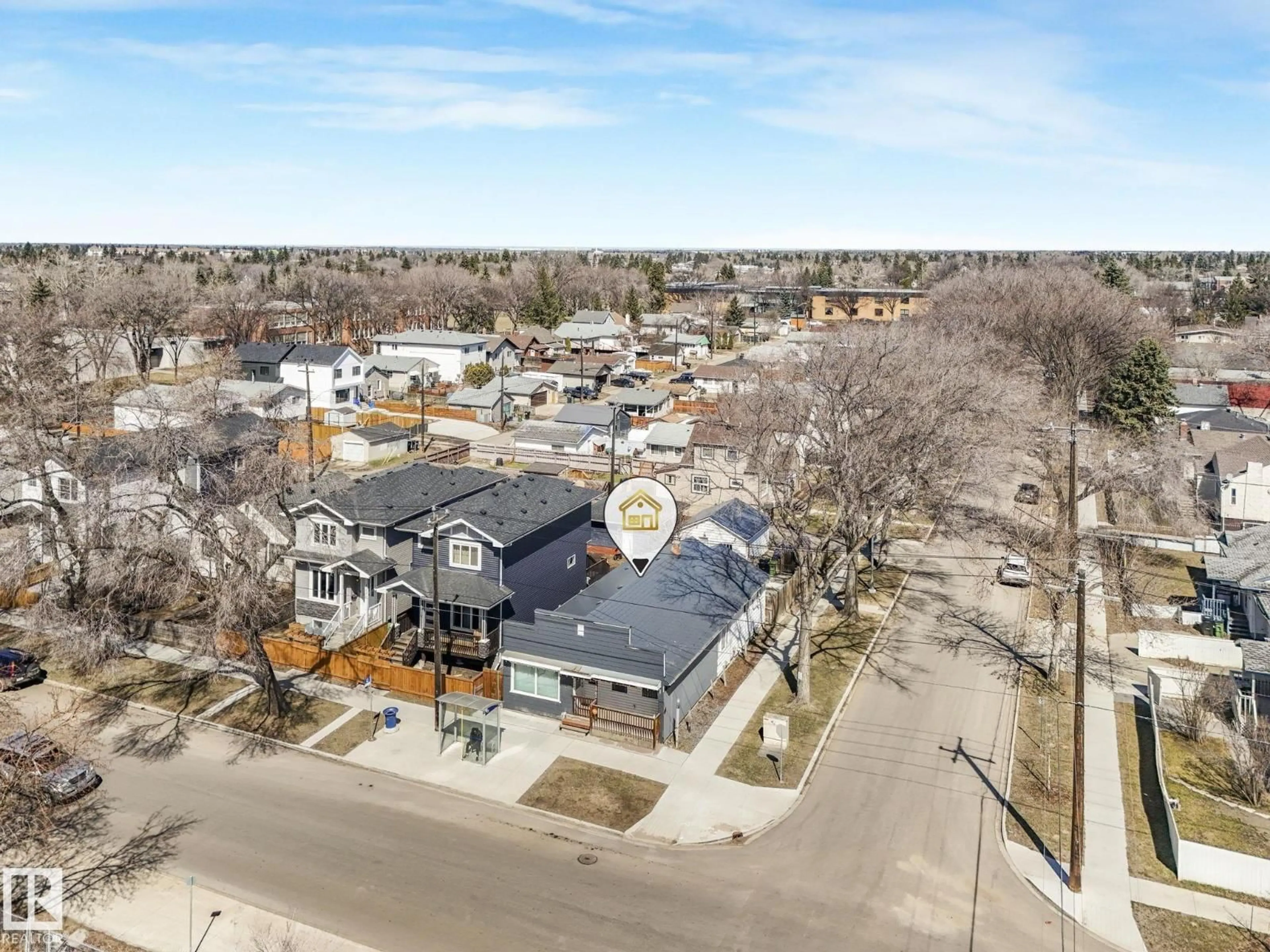 A pic from outside/outdoor area/front of a property/back of a property/a pic from drone, street for 11702 129 AV, Edmonton Alberta T5E0M8