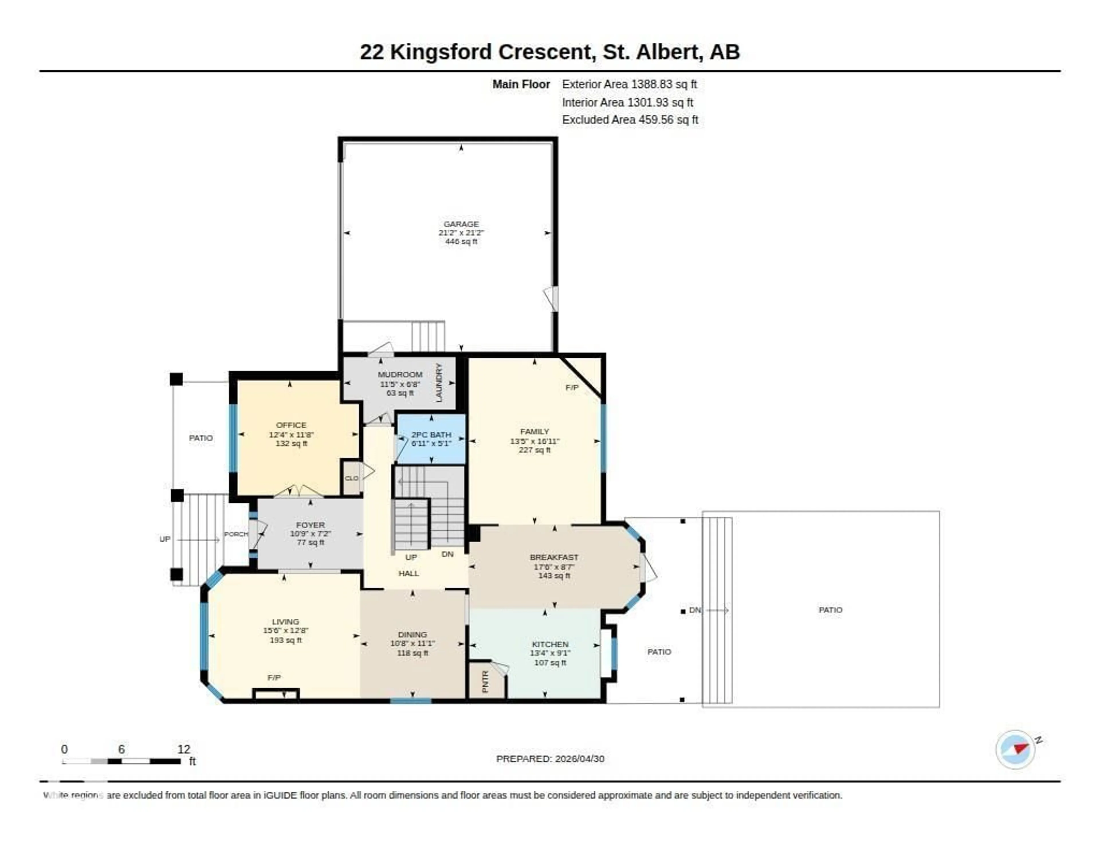 Floor plan for 22 KINGSFORD CR, St. Albert Alberta T8N7A7