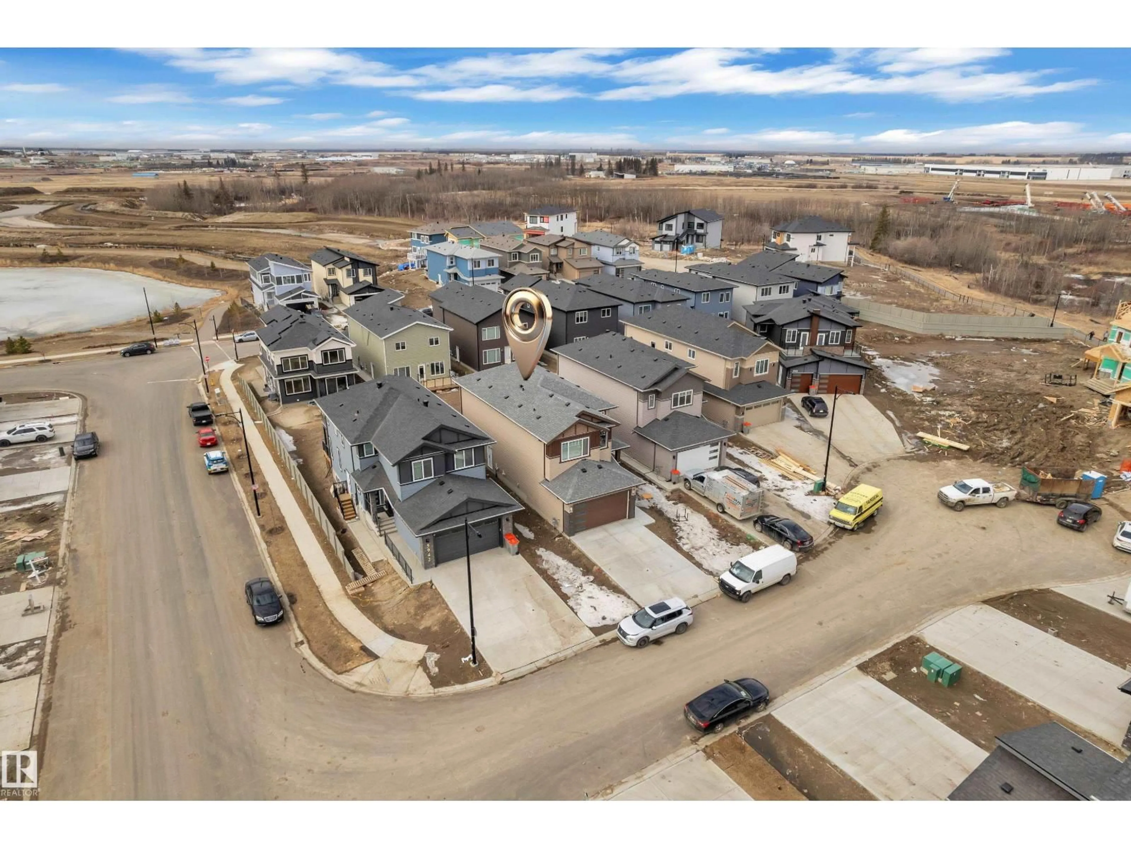 A pic from outside/outdoor area/front of a property/back of a property/a pic from drone, street for 5936 18 ST, Rural Leduc County Alberta T4X3C5