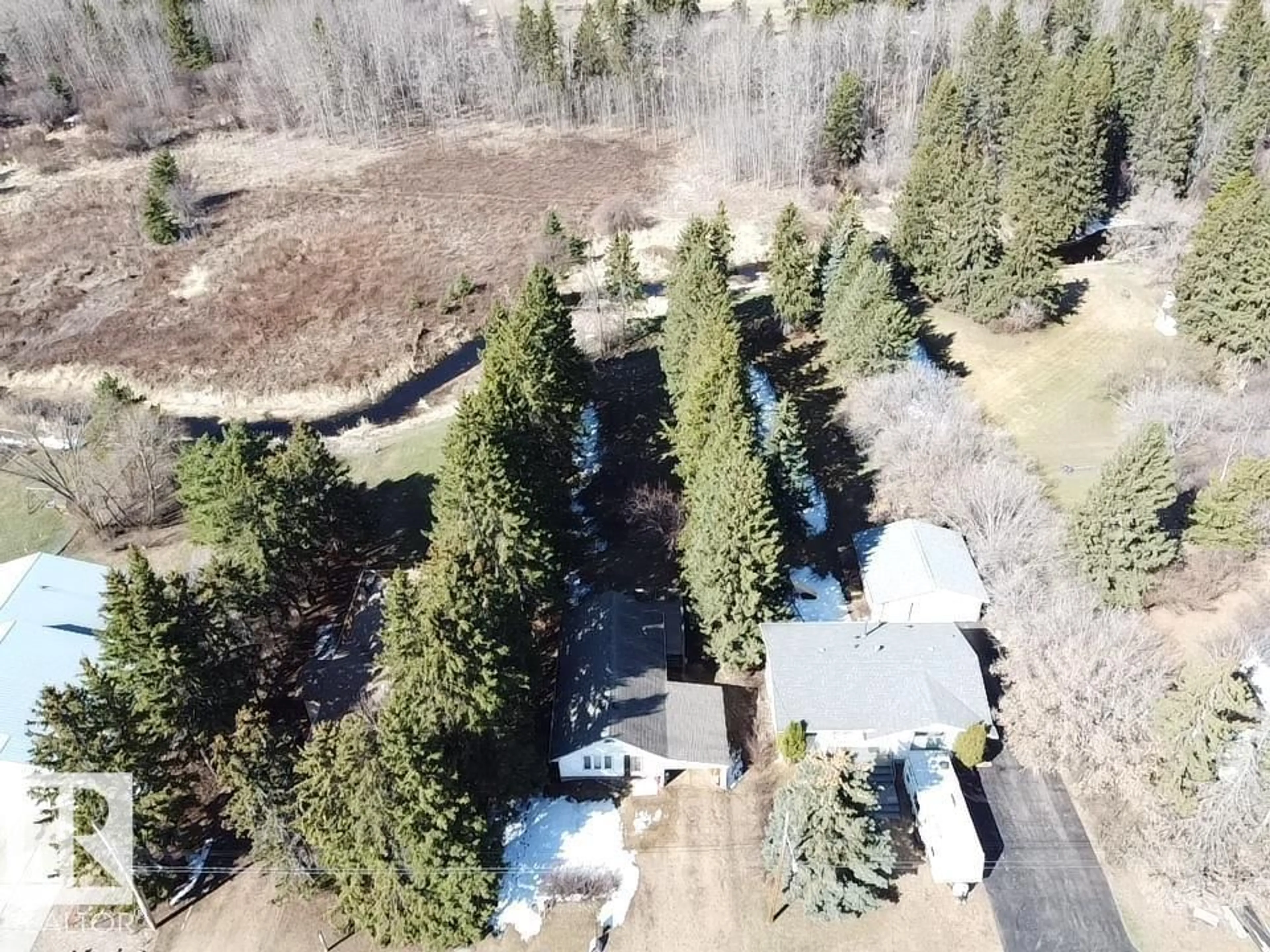 A pic from outside/outdoor area/front of a property/back of a property/a pic from drone, forest/trees view for 5108 52 ST, Millet Alberta T0Z1Z0
