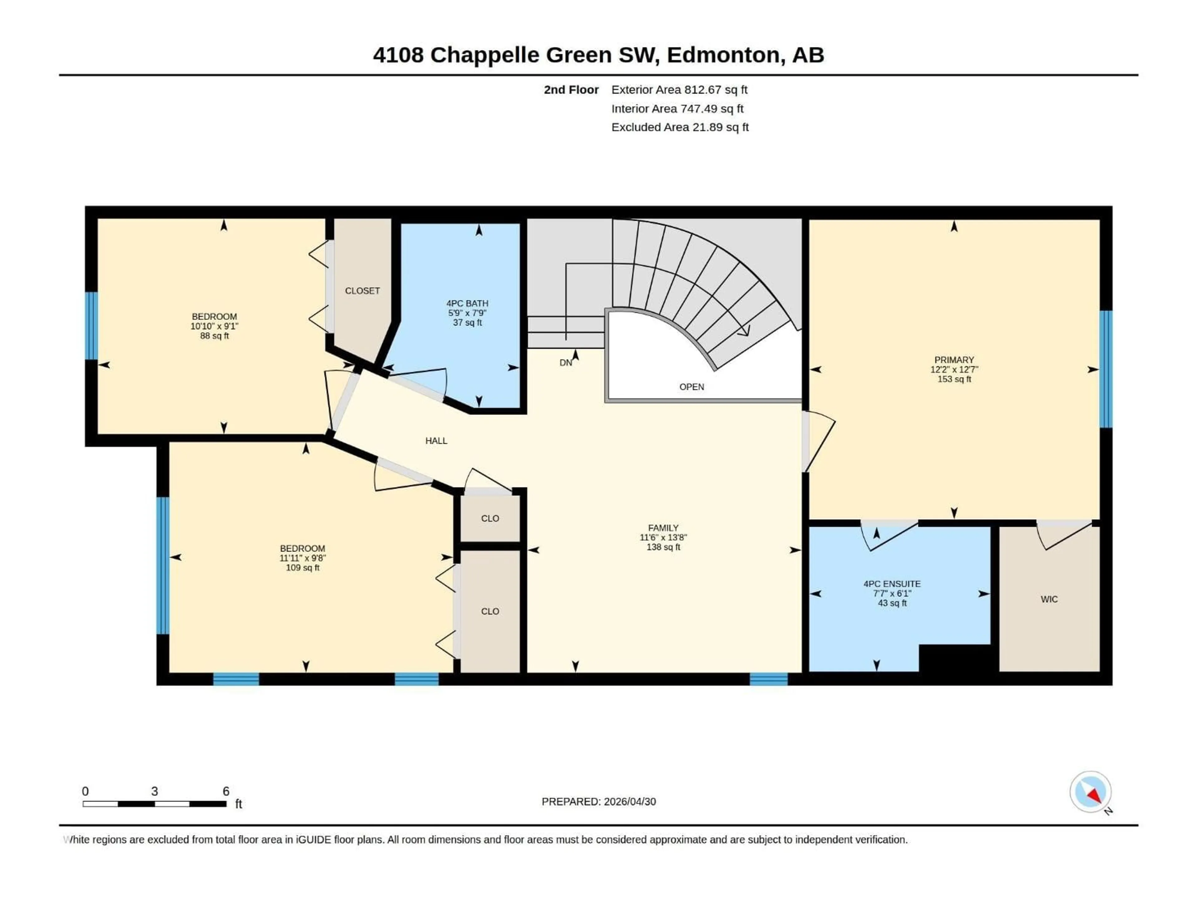 Floor plan for GR SW - 4108 CHAPPELLE GREEN, Edmonton Alberta T6W4M5