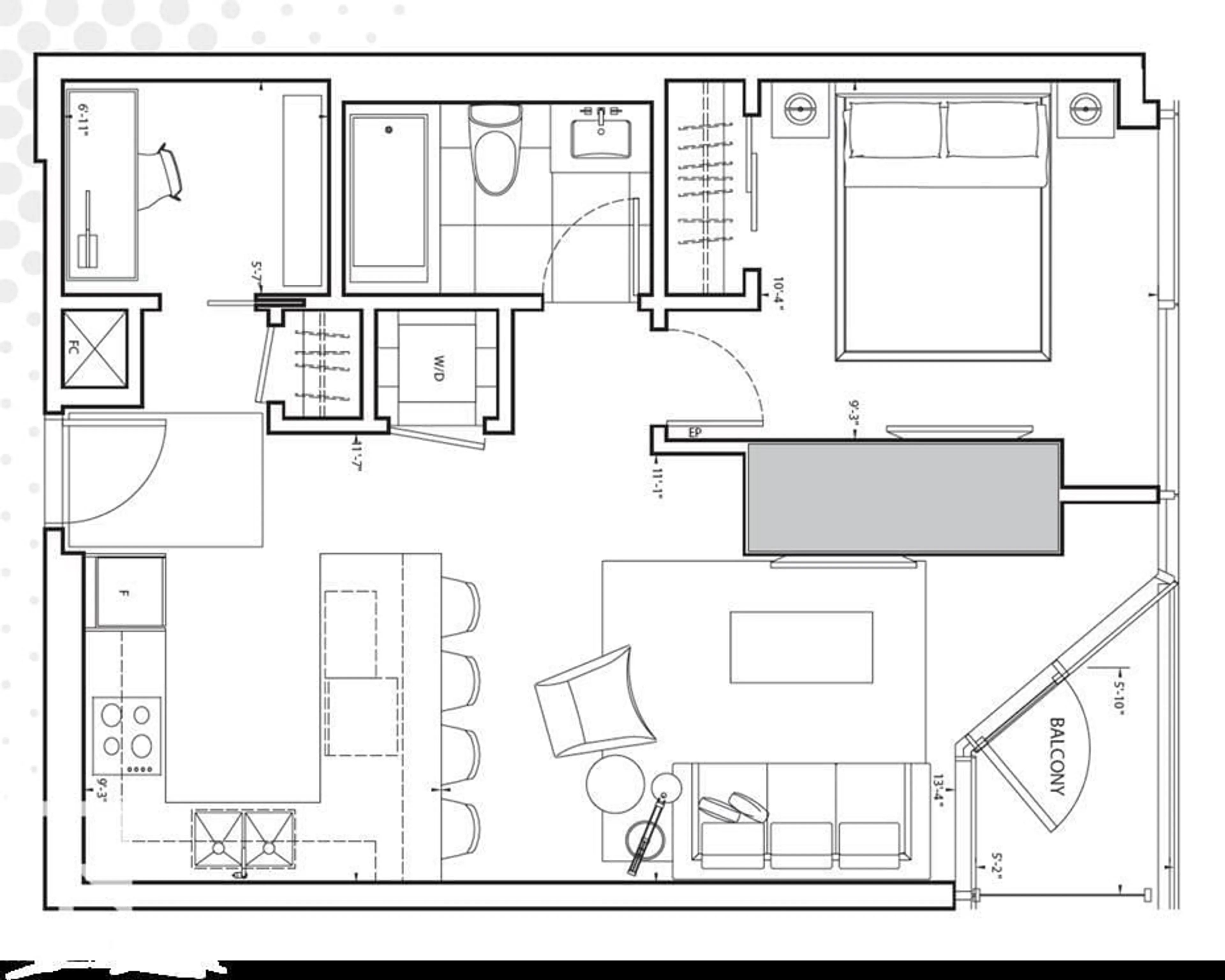Floor plan for 10360 - 3104 102 ST, Edmonton Alberta T5J0K6