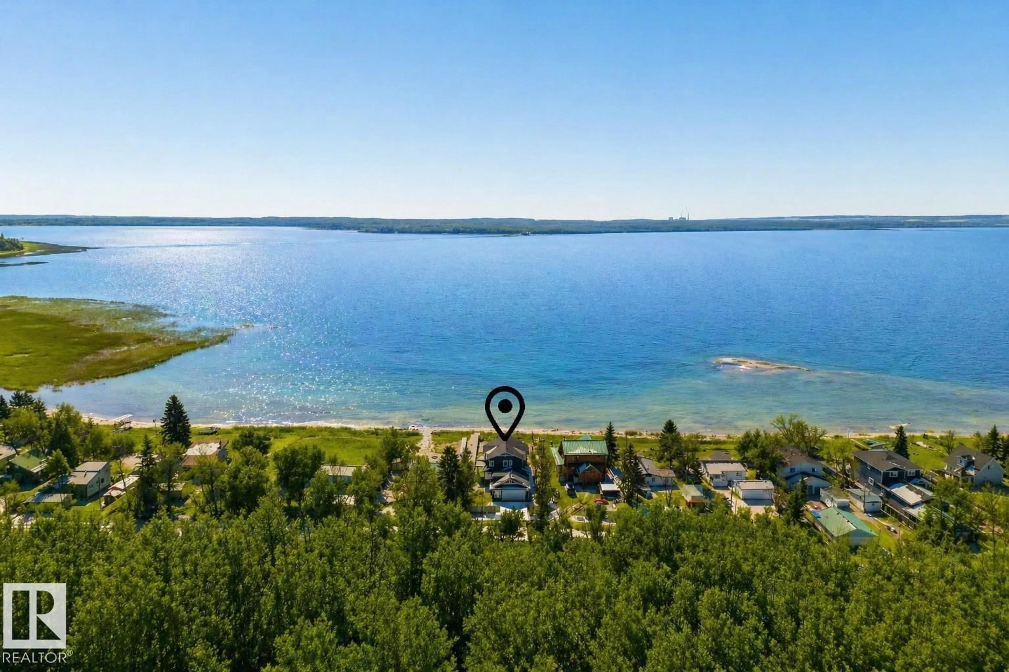 A pic from outside/outdoor area/front of a property/back of a property/a pic from drone, water/lake/river/ocean view for 53025 - 39 RGE ROAD 43, Rural Parkland County Alberta T0E2K0