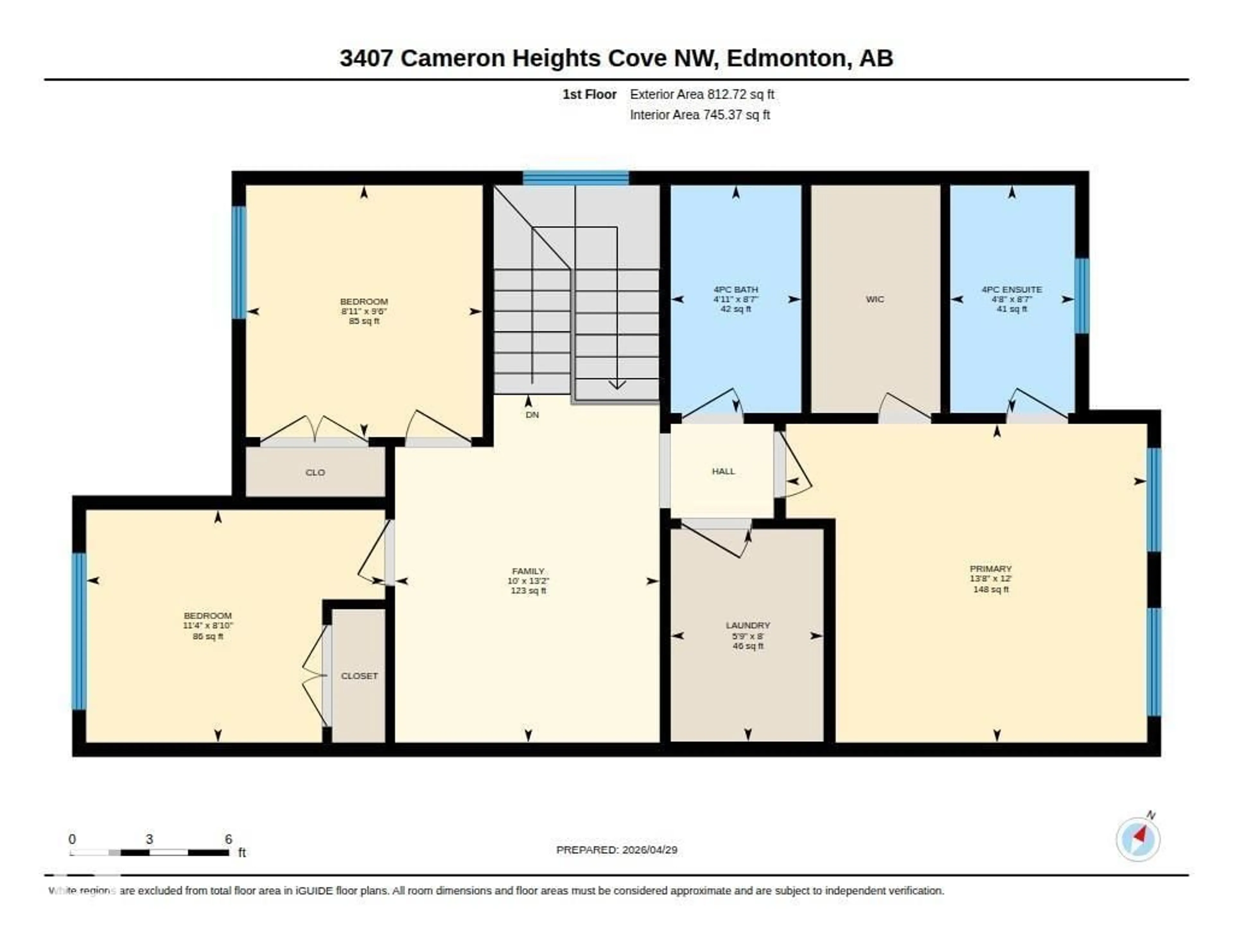 Floor plan for 3407 CAMERON HEIGHTS CV, Edmonton Alberta T6M0R5