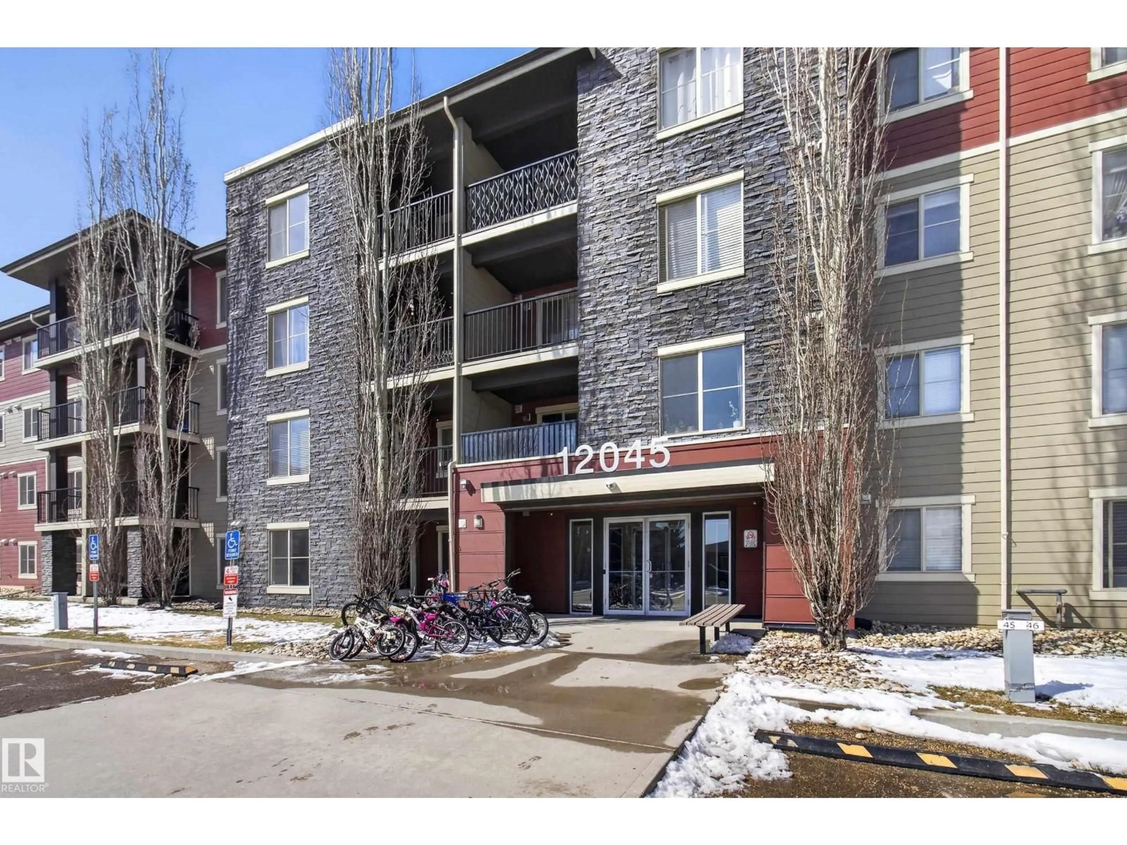 Patio, street for #308 - 12045 22 AV, Edmonton Alberta T6W2Y2