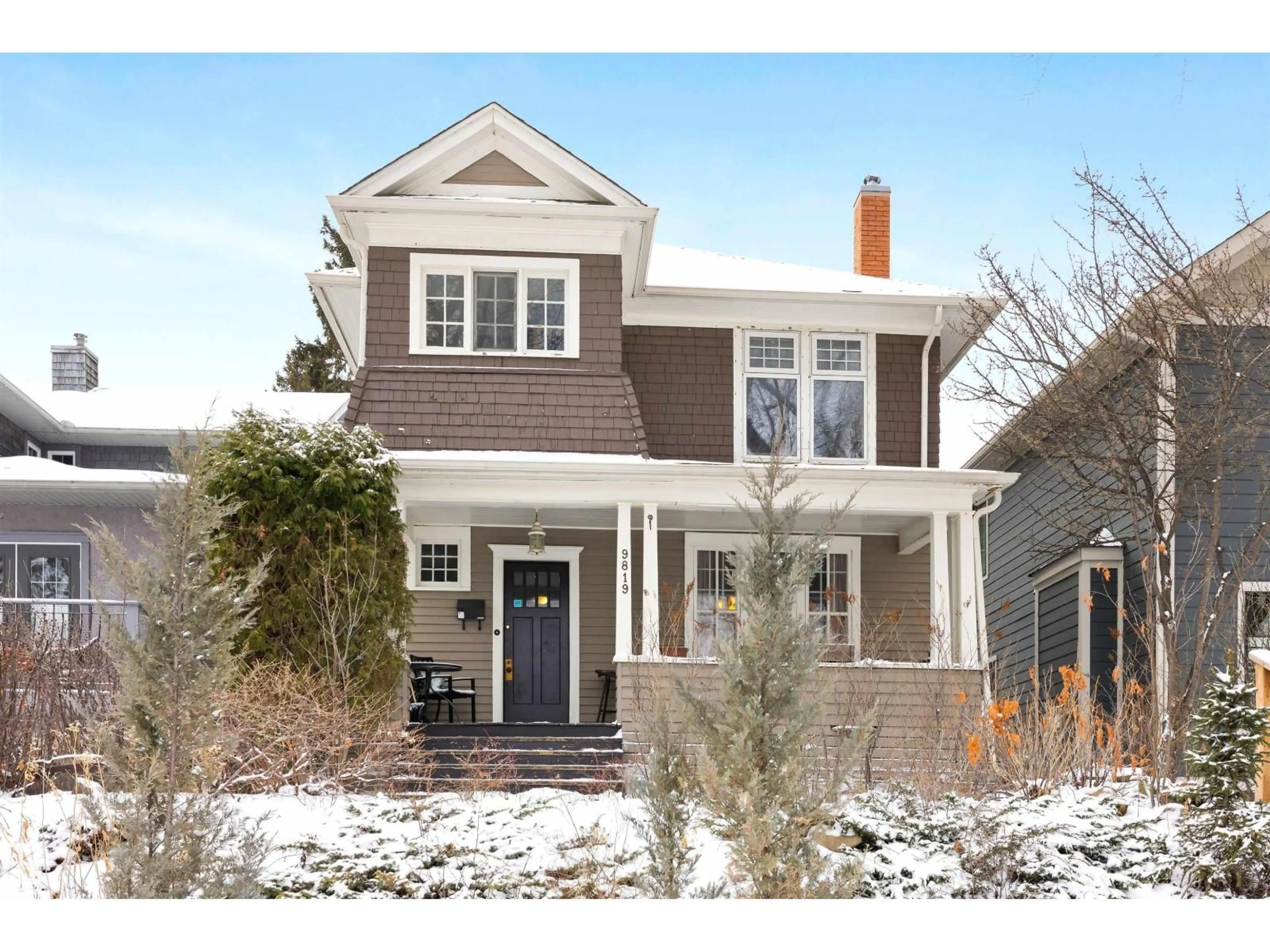 Home with brick exterior material, street for 9819 92 AV, Edmonton Alberta T6E2V4