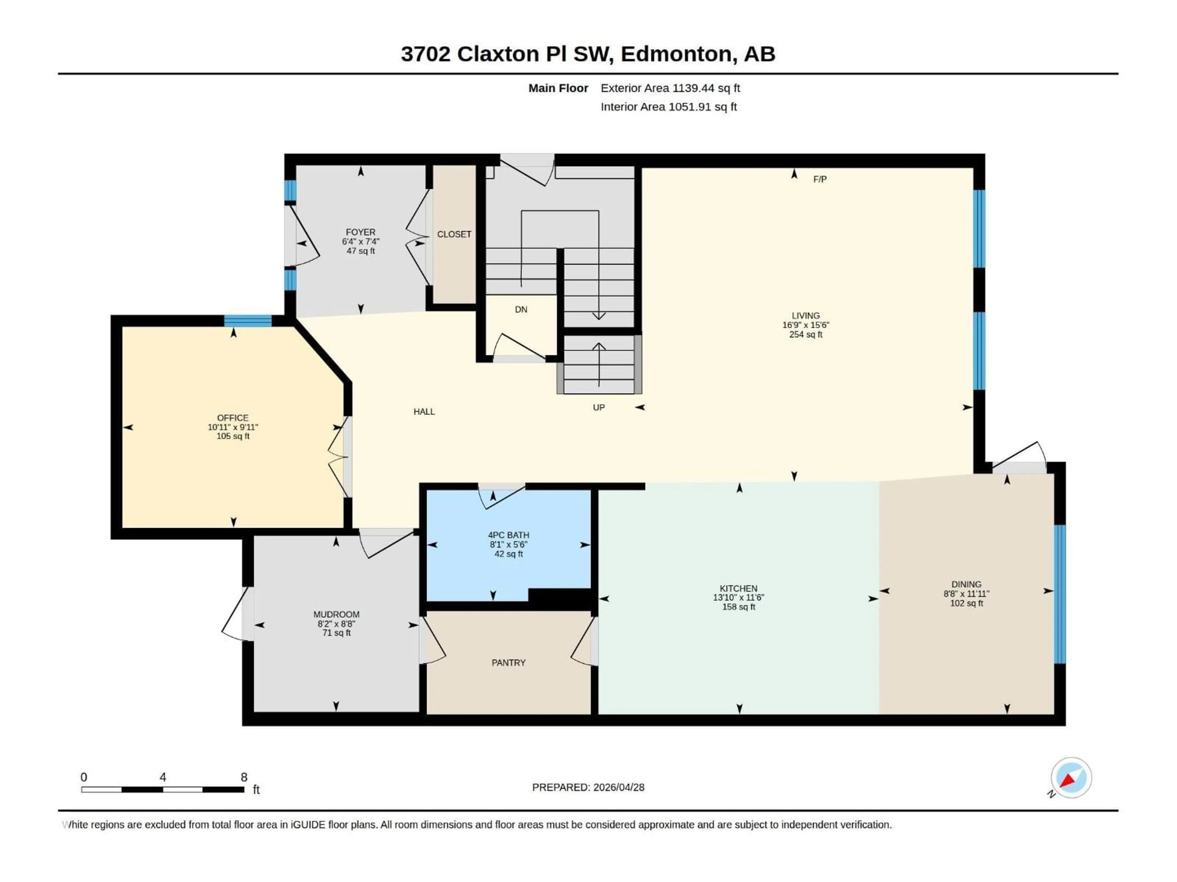 Floor plan for 3702 CLAXTON PL, Edmonton Alberta T6W2B5