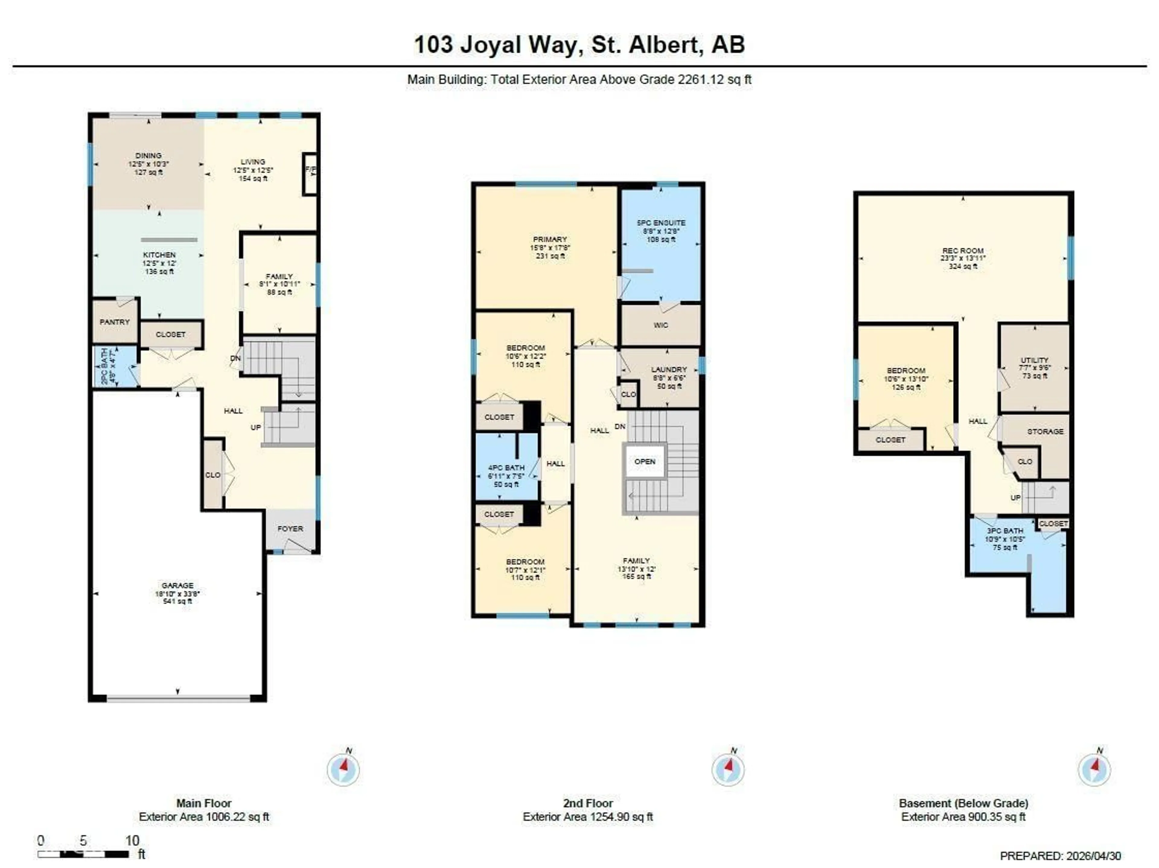Floor plan for 103 JOYAL WY, St. Albert Alberta T8N7V5