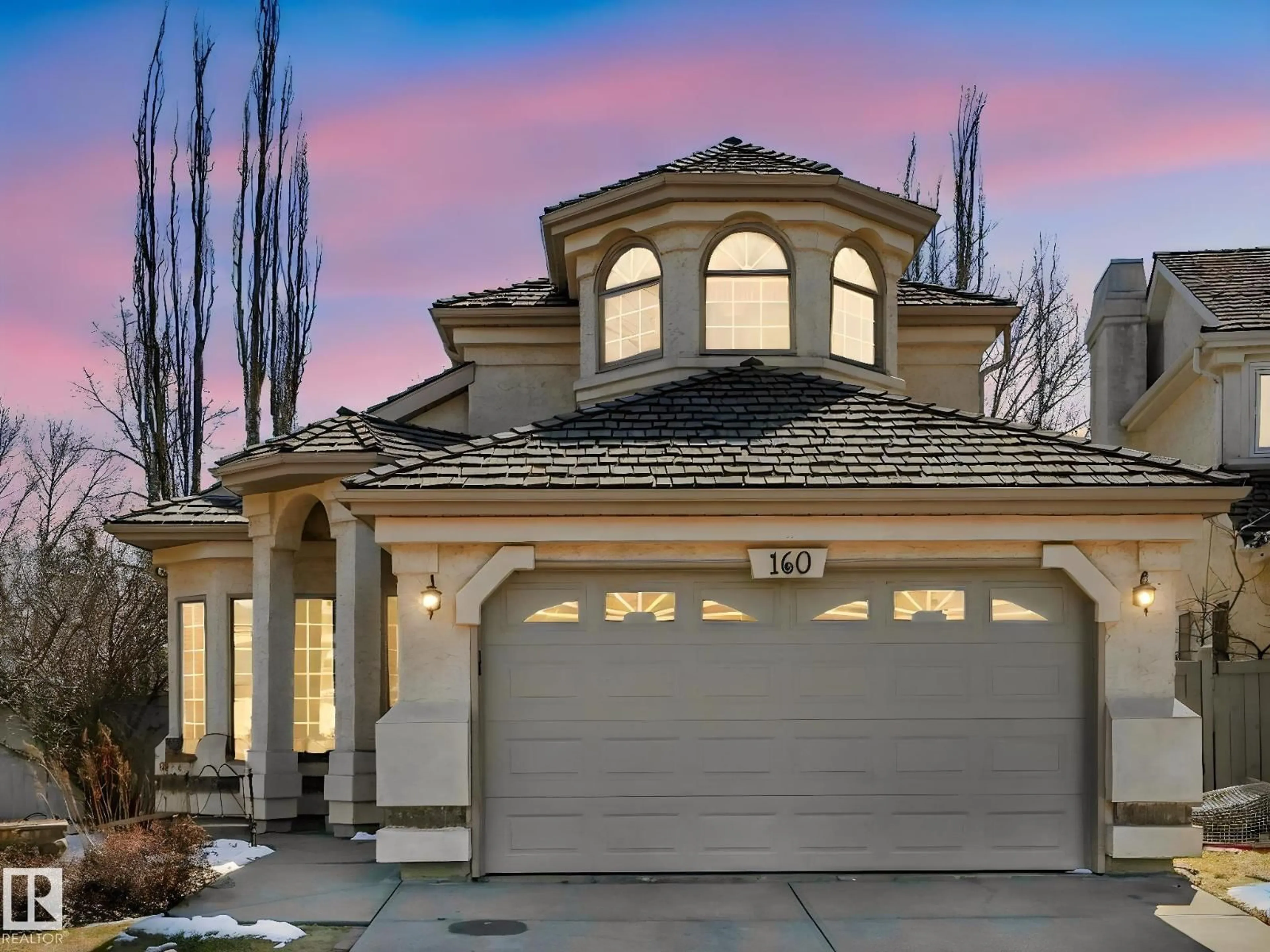 Home with vinyl exterior material, street for 160 CARLSON CL, Edmonton Alberta T6R2J7