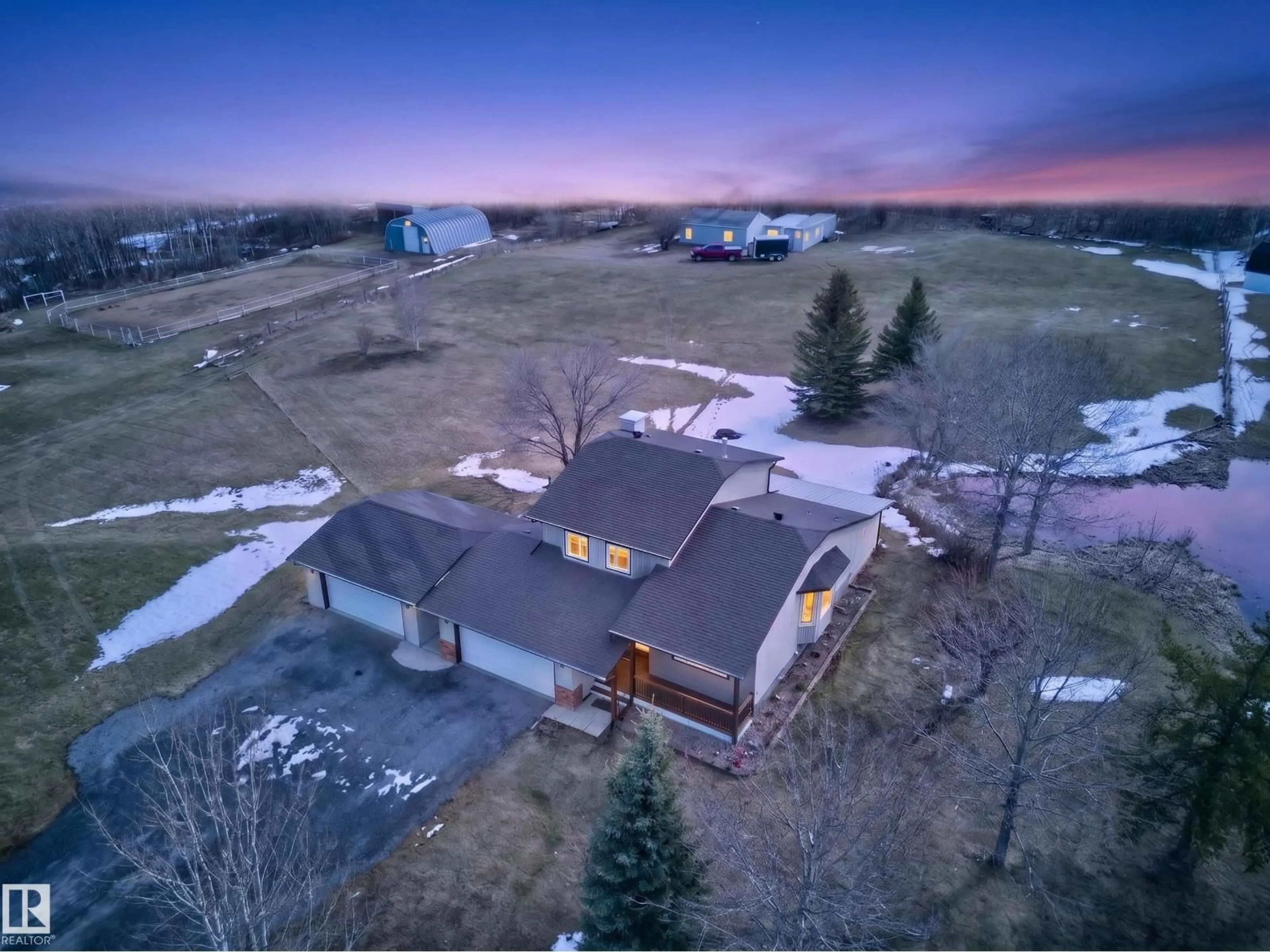 A pic from outside/outdoor area/front of a property/back of a property/a pic from drone, unknown for 301 - 52471 RGE ROAD 223, Rural Strathcona County Alberta T8A4P9