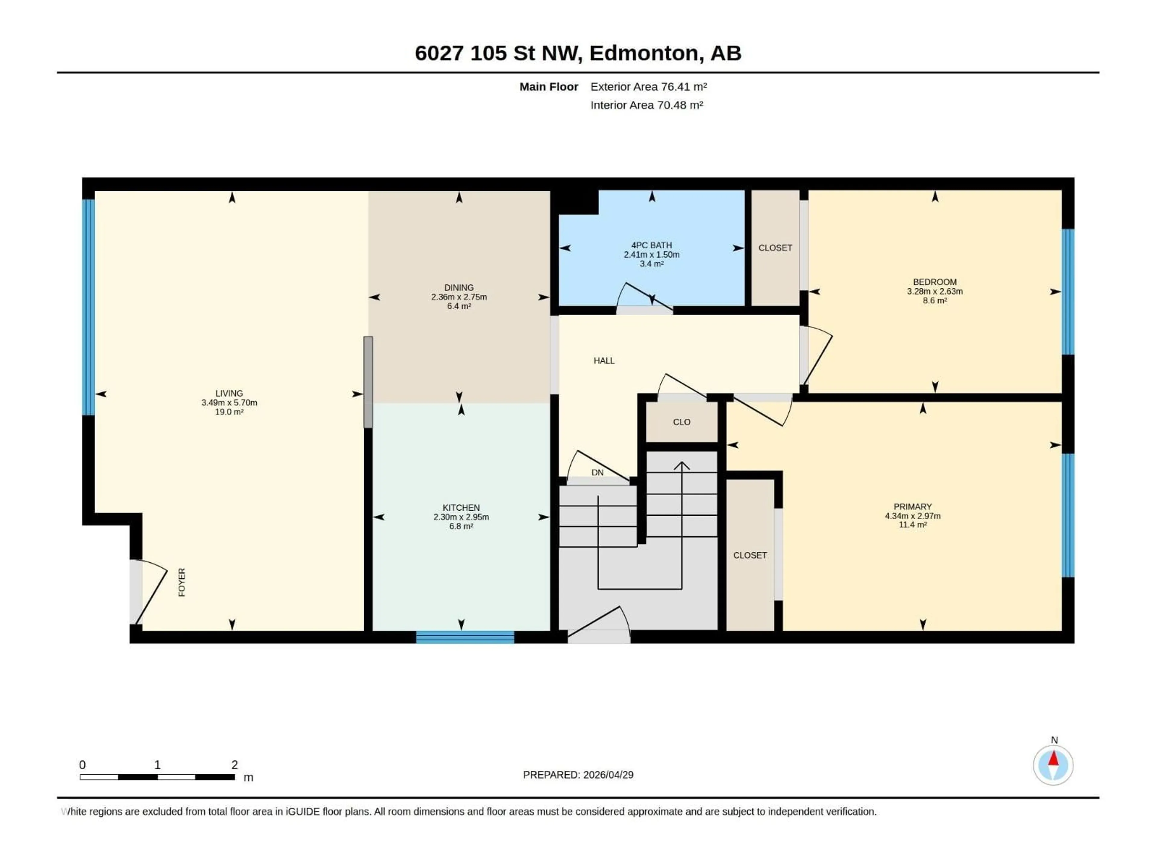 Floor plan for 6027 6029 105 ST NW, Edmonton Alberta T6H2N3