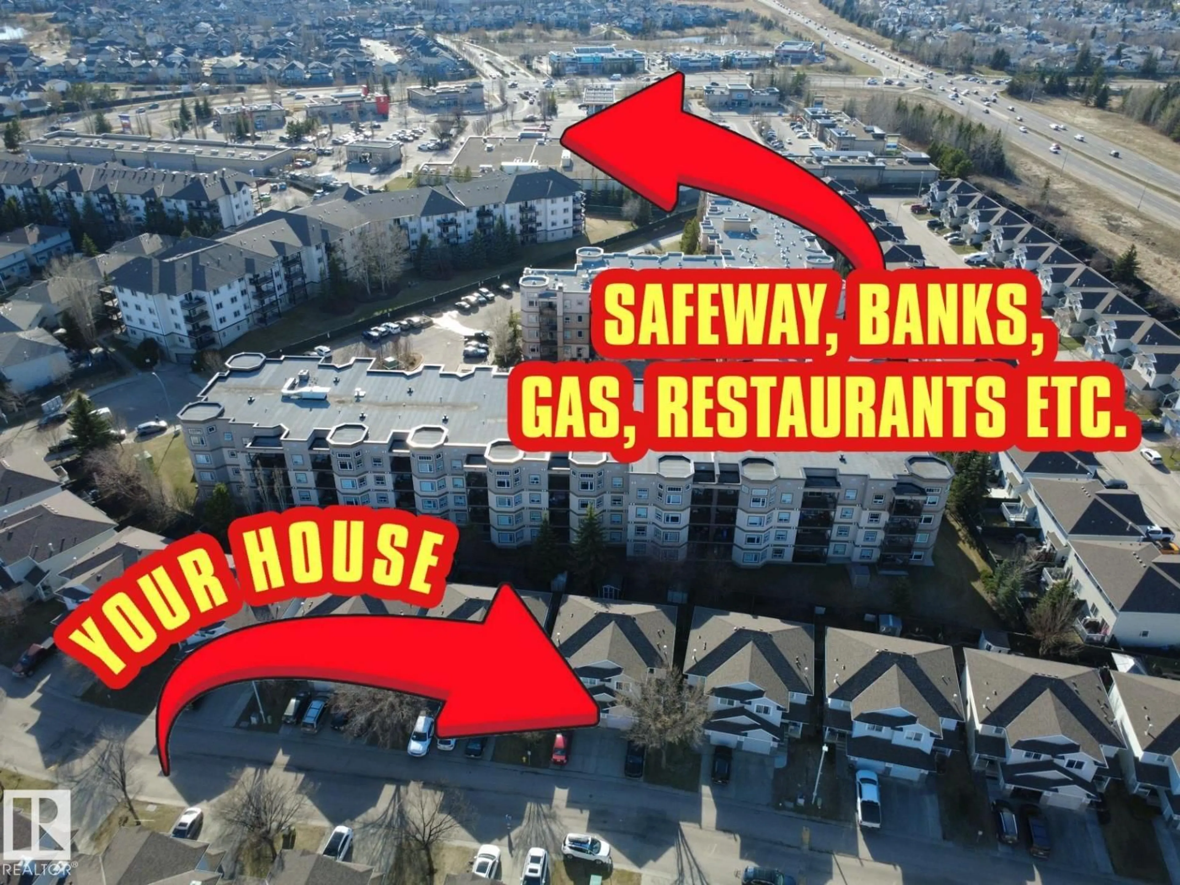A pic from outside/outdoor area/front of a property/back of a property/a pic from drone, unknown for #97 - 2021 GRANTHAM CT, Edmonton Alberta T5T6V7