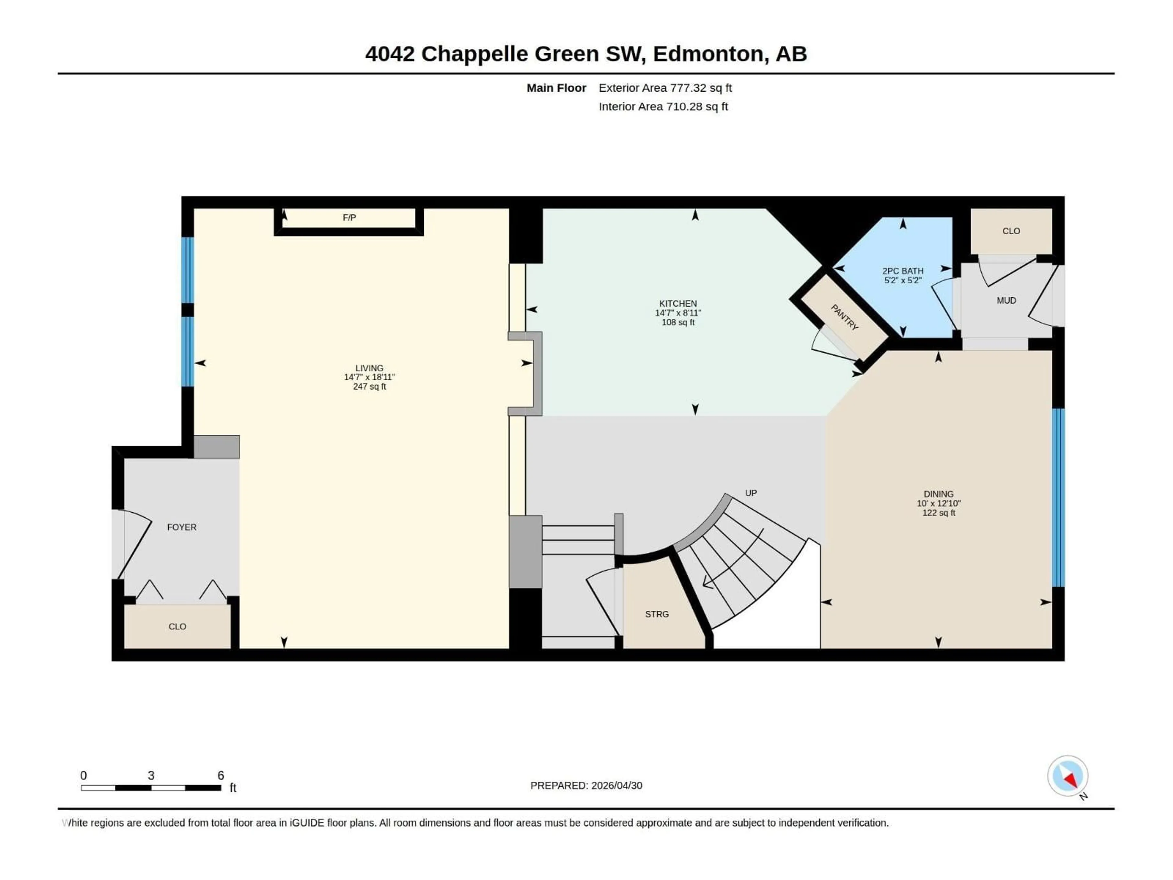 Floor plan for GR SW - 4042 CHAPPELLE GREEN, Edmonton Alberta T6W4B4