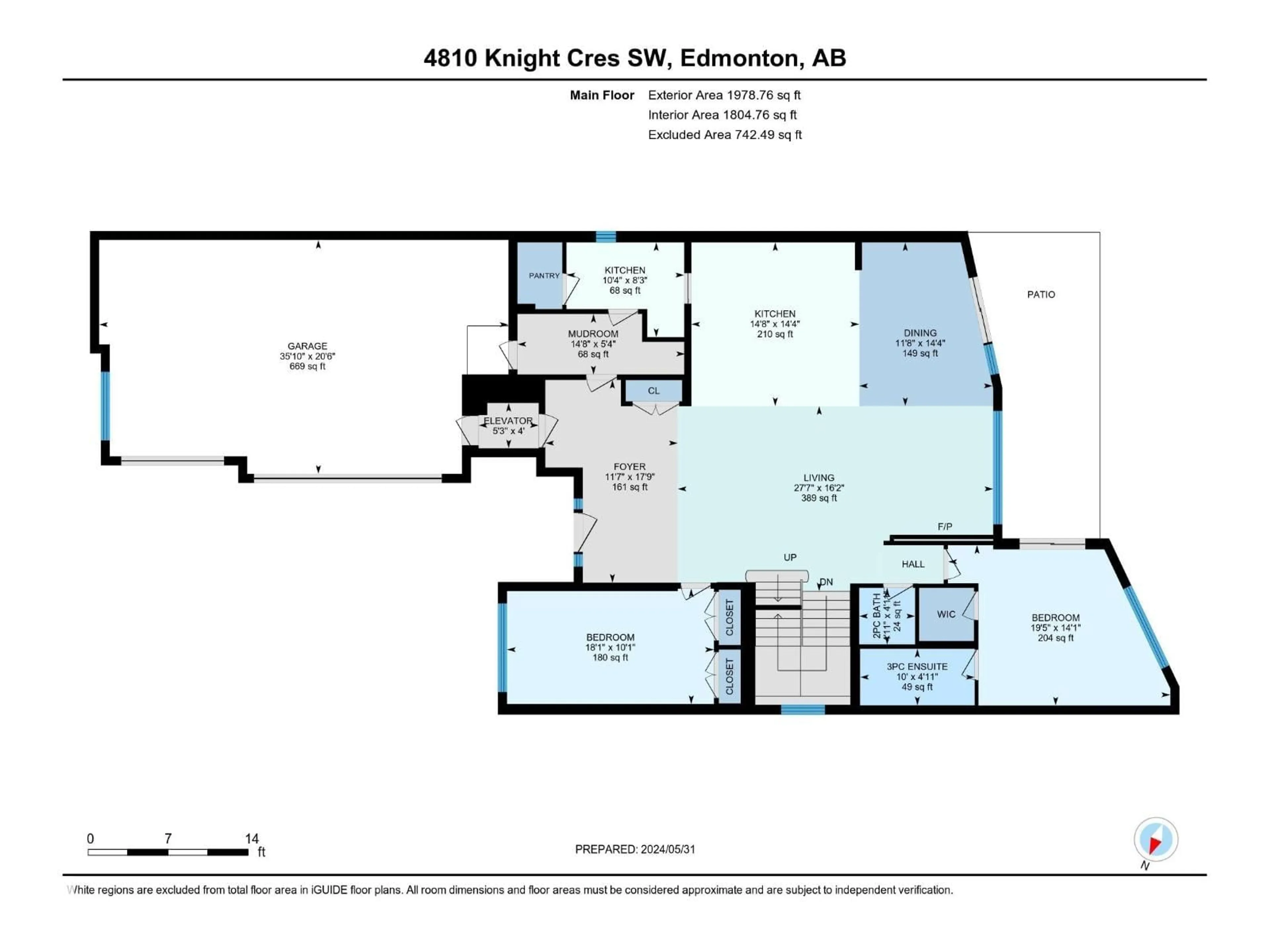 Floor plan for 4810 KNIGHT CR, Edmonton Alberta T6W5A2