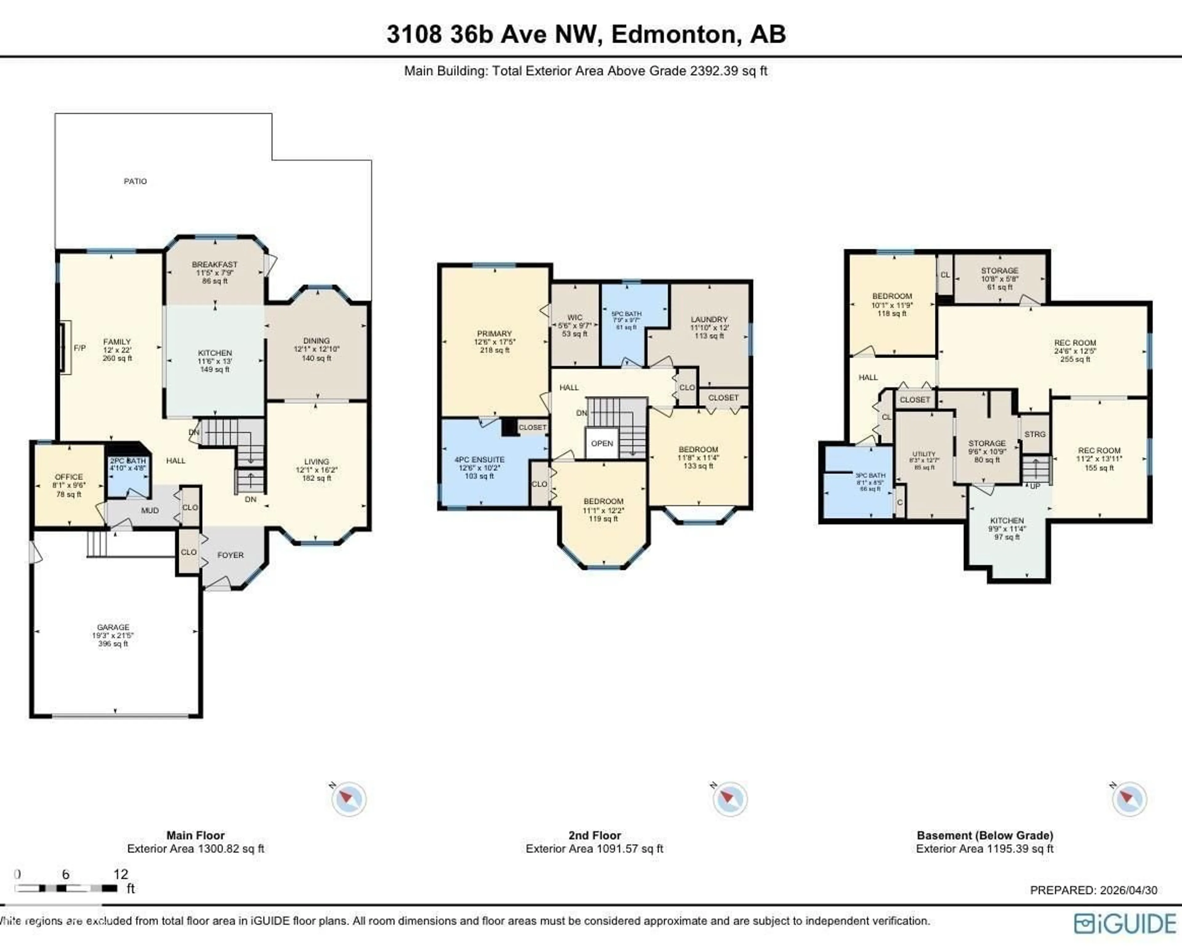 Floor plan for 3108 36B AV, Edmonton Alberta T6T1H4