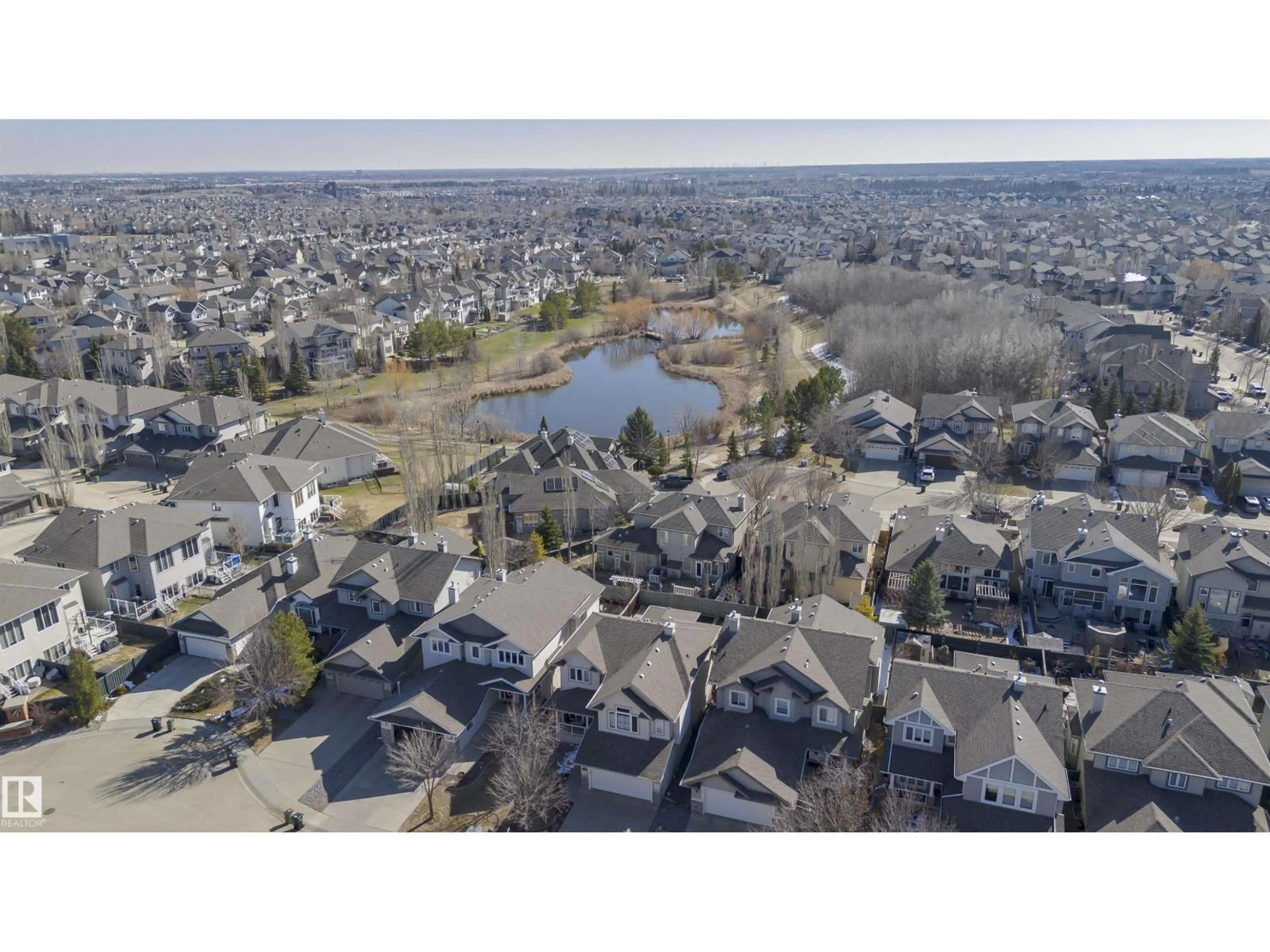 A pic from outside/outdoor area/front of a property/back of a property/a pic from drone, water/lake/river/ocean view for SW - 1915 126 ST, Edmonton Alberta T6W0A5