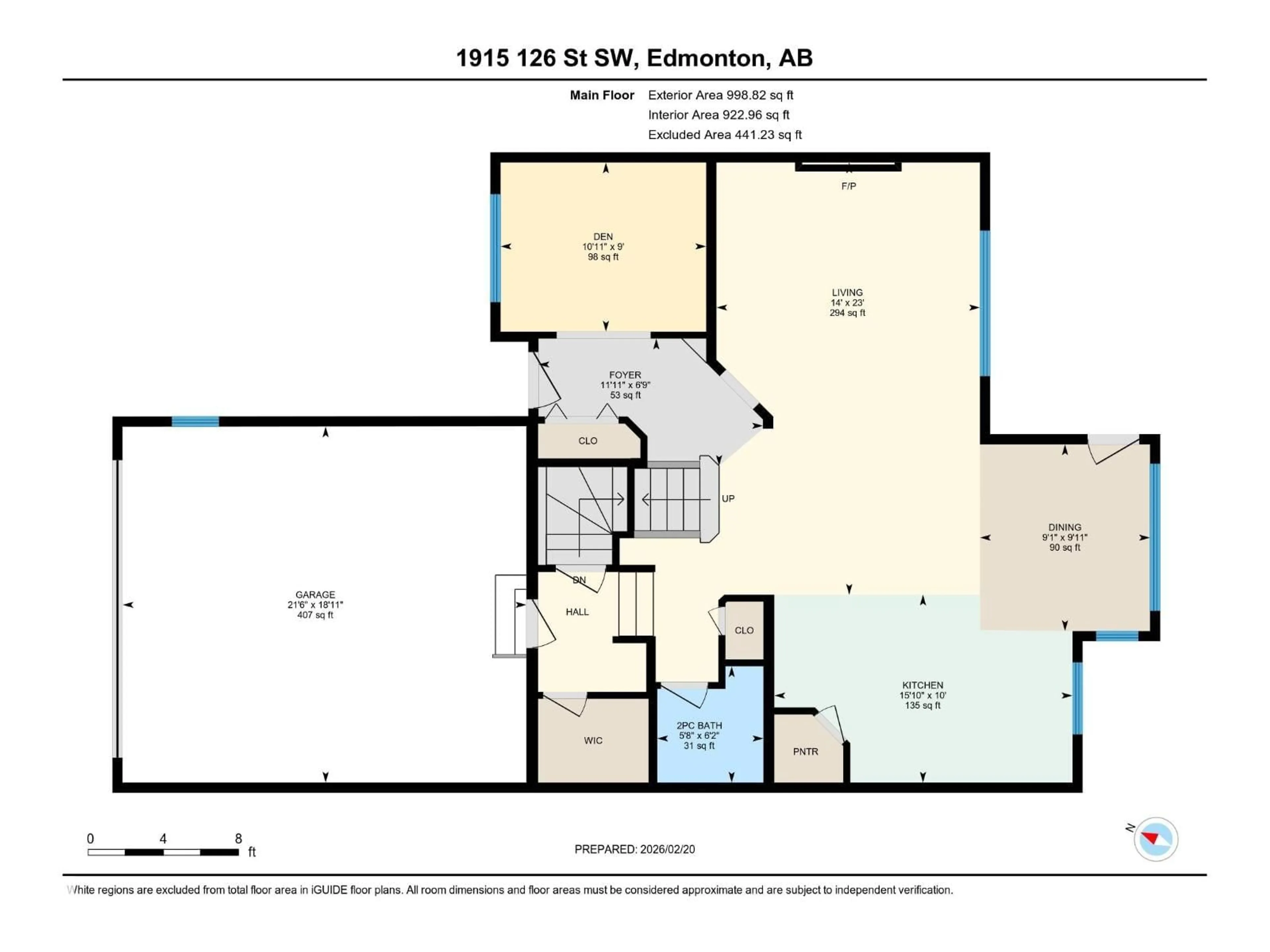 Floor plan for SW - 1915 126 ST, Edmonton Alberta T6W0A5