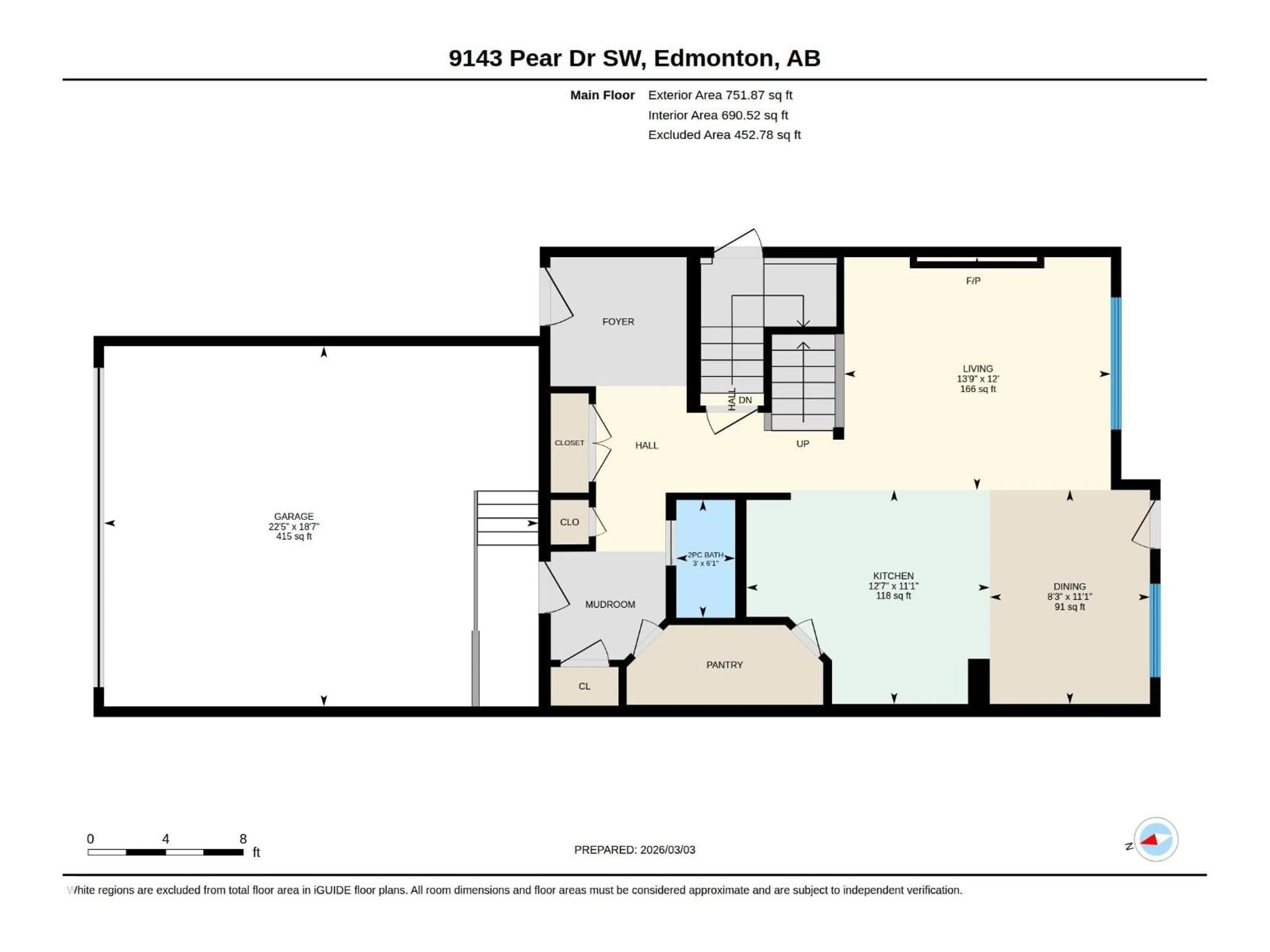 Floor plan for 9143 PEAR DR, Edmonton Alberta T6X2N8
