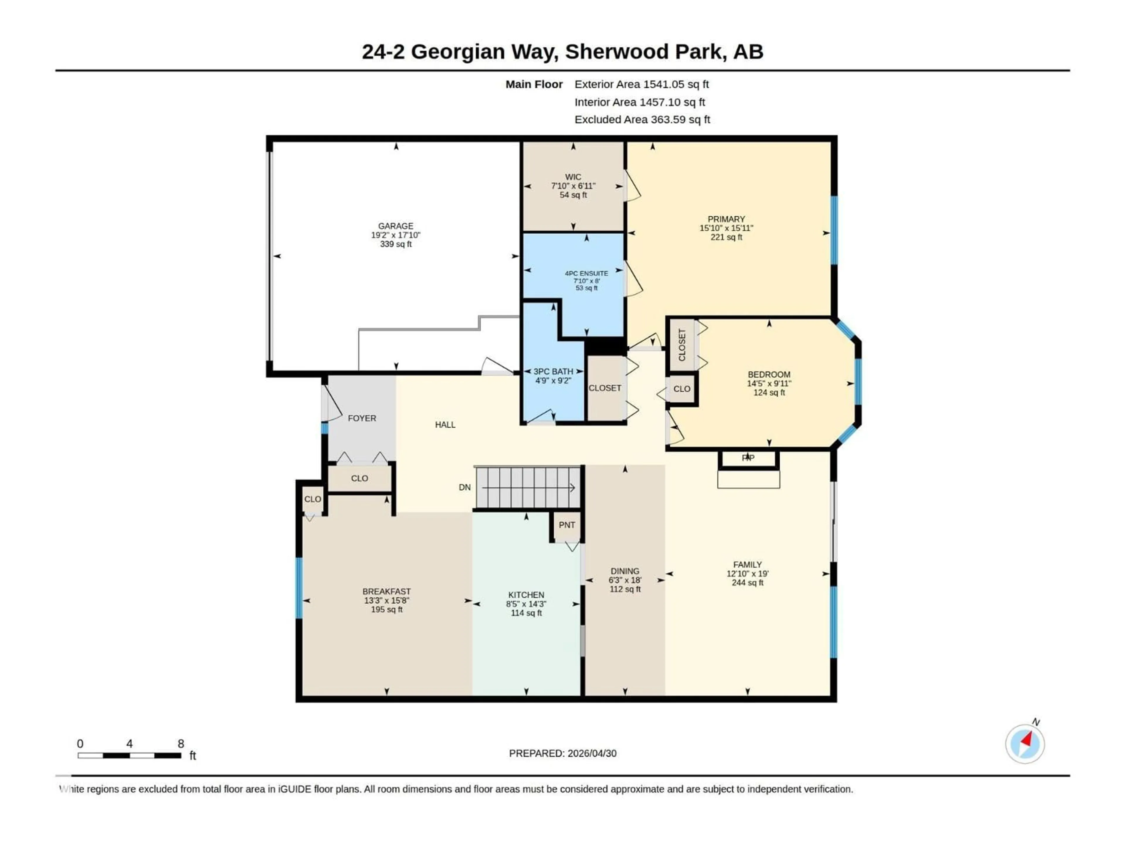 Floor plan for 2 - 24 GEORGIAN WY, Sherwood Park Alberta T8A5K3