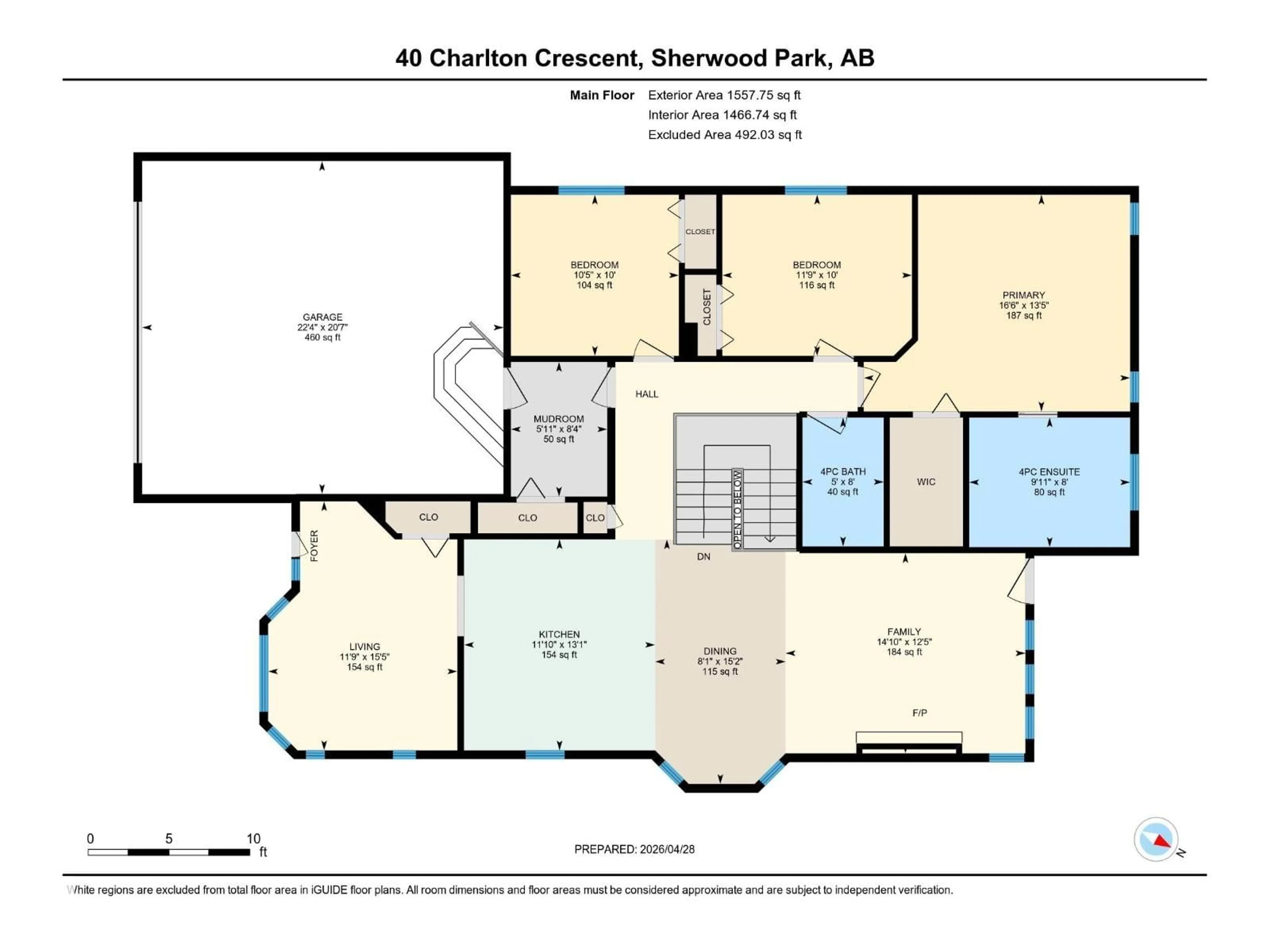 Floor plan for 40 CHARLTON CR, Sherwood Park Alberta T8A3T2