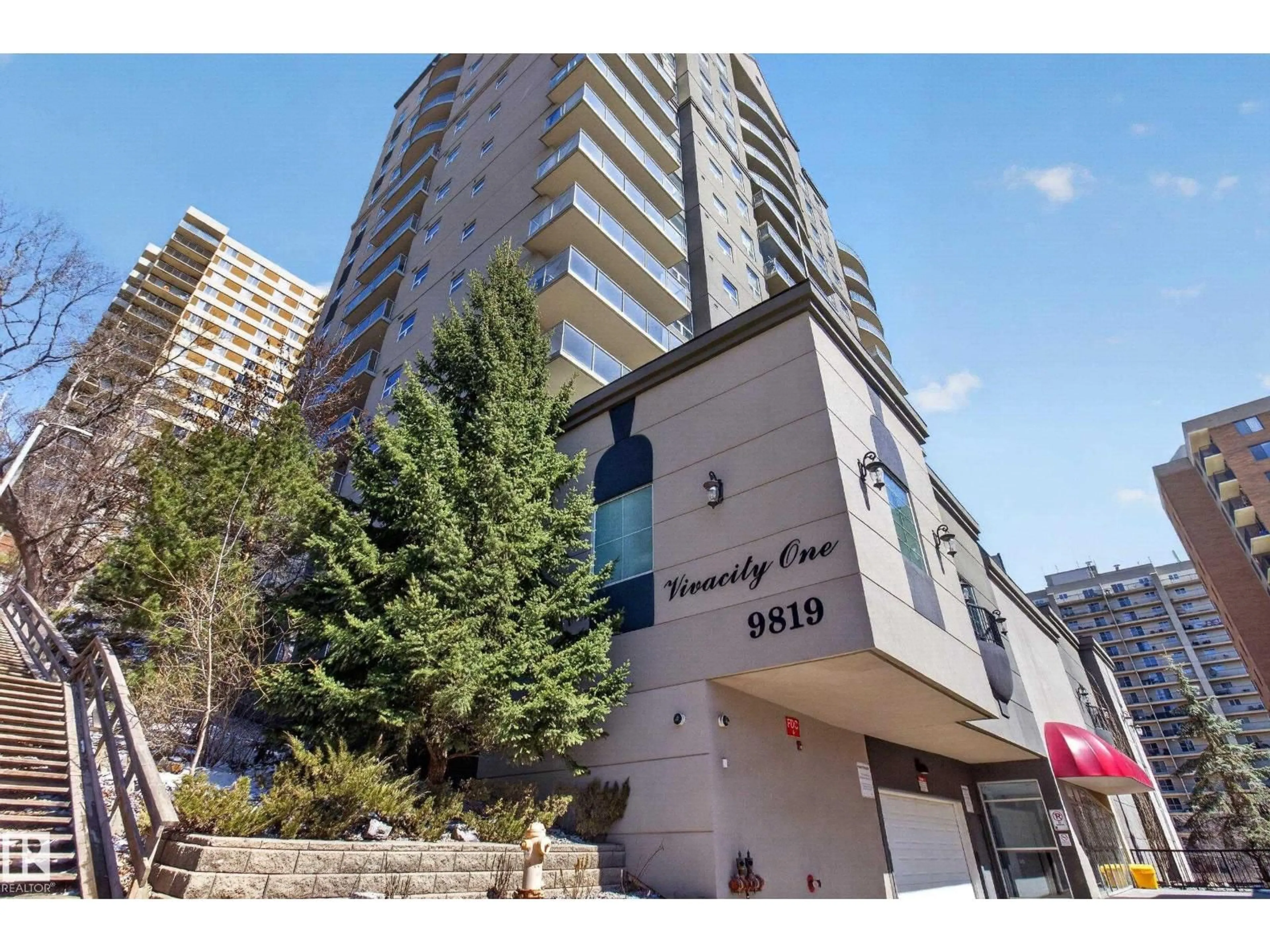 Patio, street for #202 - 9819 104 ST, Edmonton Alberta T5K0Y8