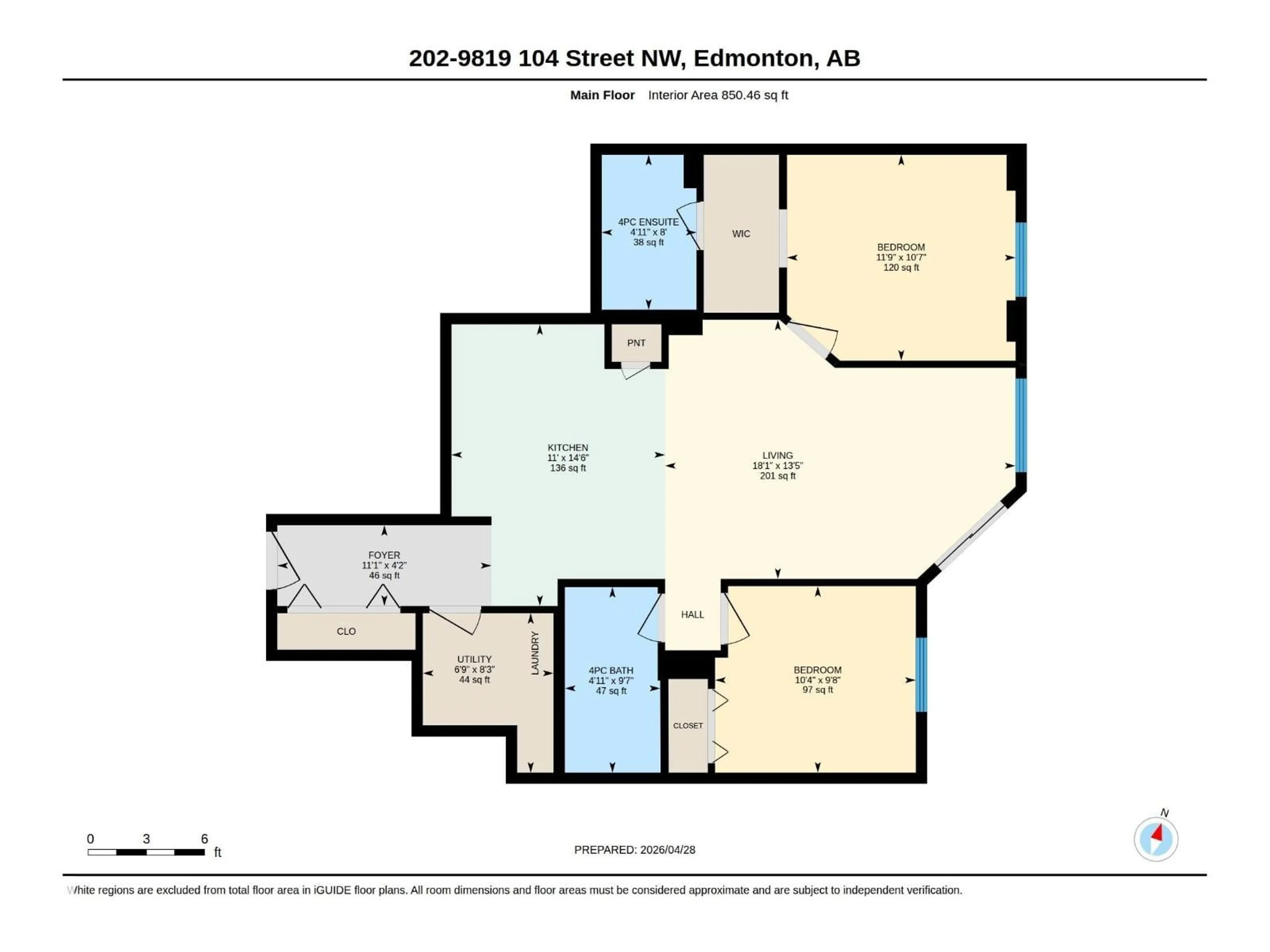 Floor plan for #202 - 9819 104 ST, Edmonton Alberta T5K0Y8