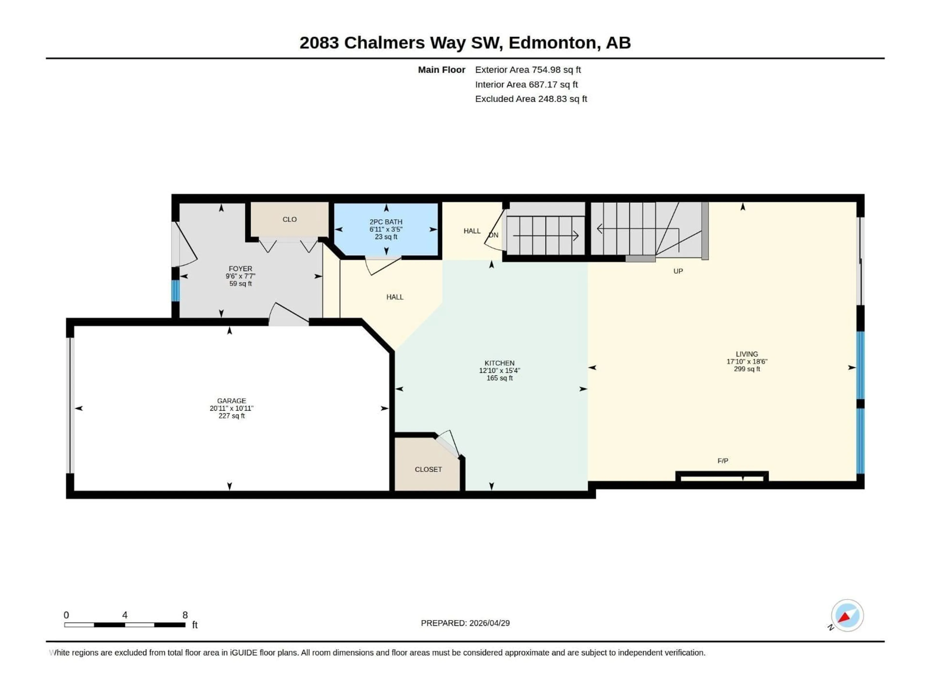 Floor plan for 2083 CHALMERS WY, Edmonton Alberta T6W2E9