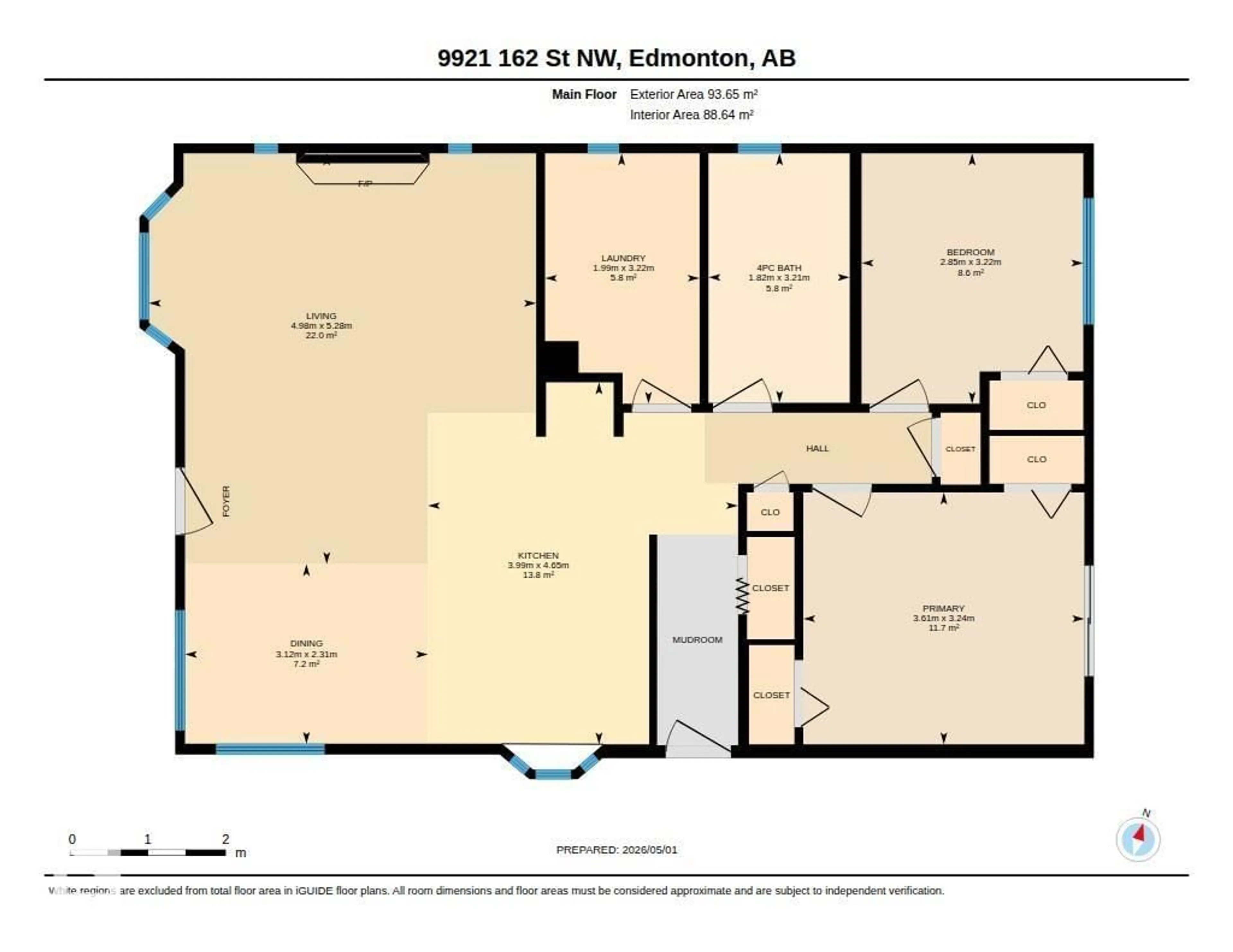 Floor plan for NW - 9921 162 ST, Edmonton Alberta T5P3L3