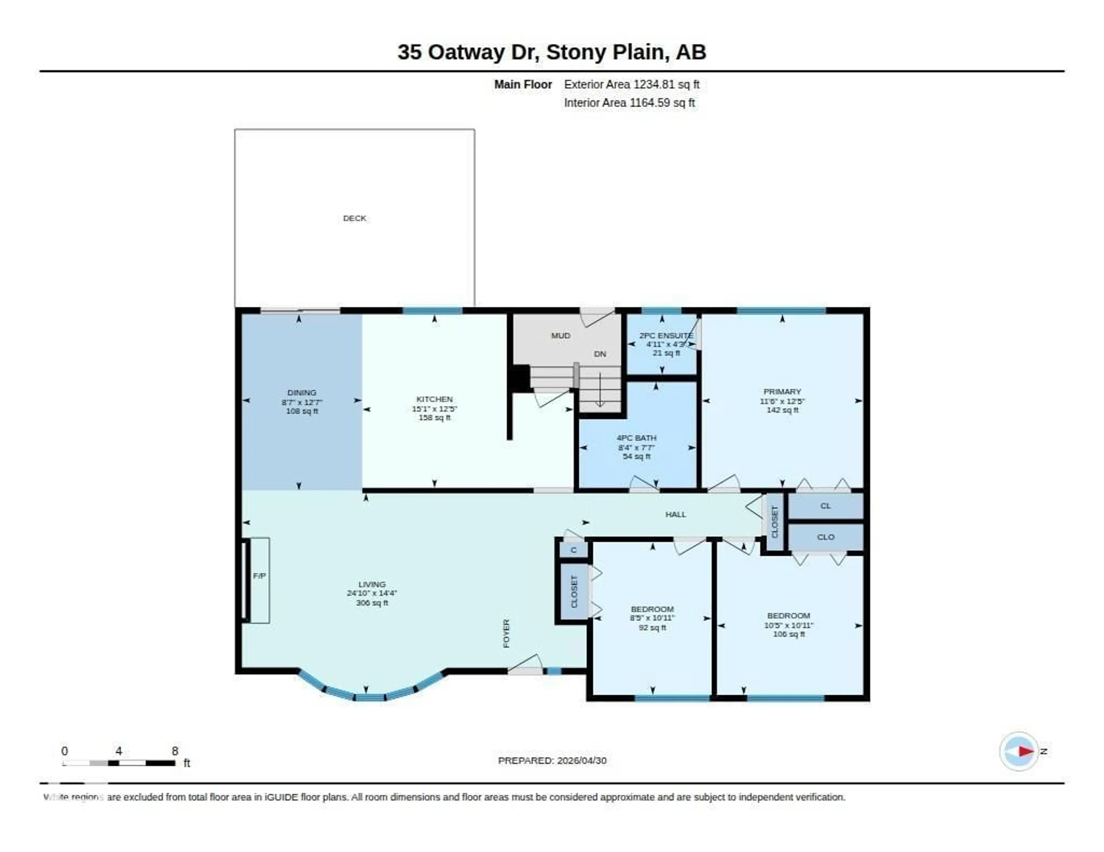 Floor plan for 35 OATWAY DR, Stony Plain Alberta T7Z1G5