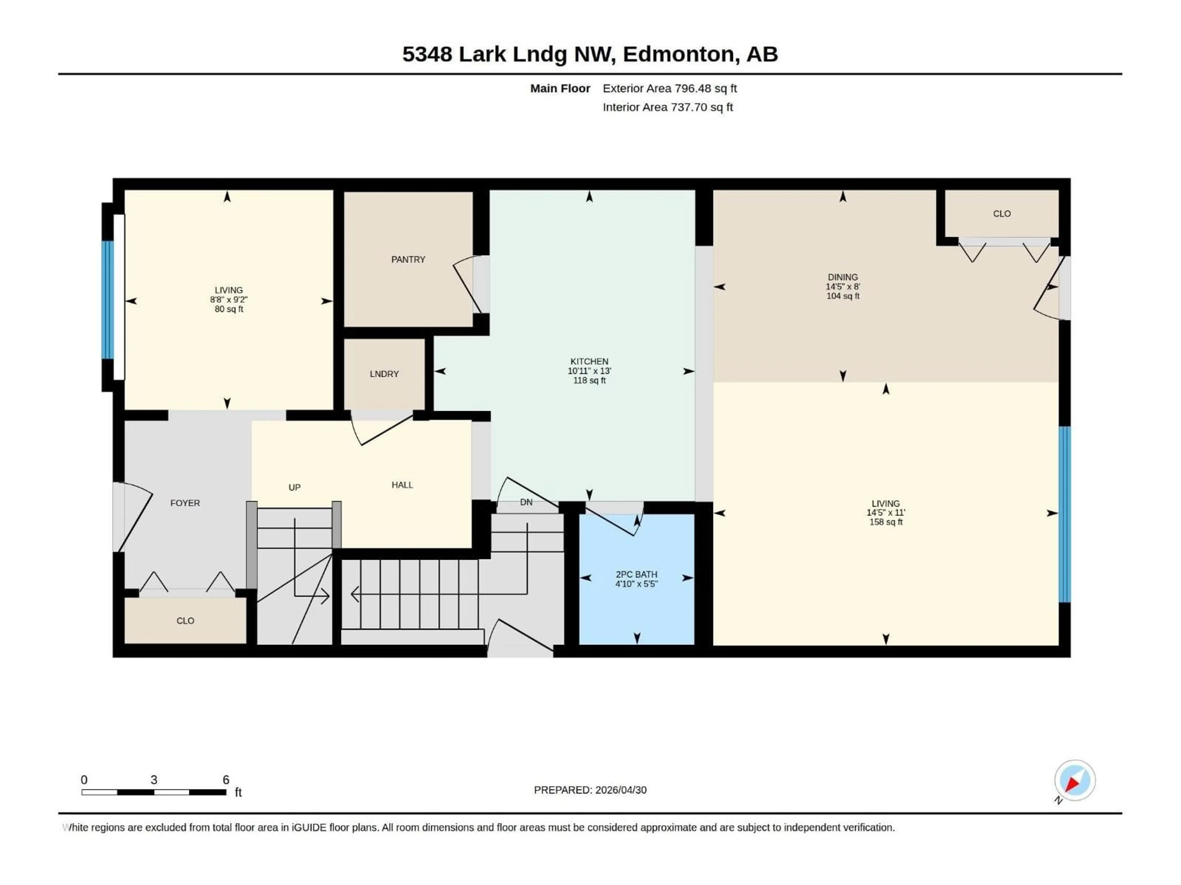 Floor plan for 5348 LARK LD, Edmonton Alberta T5S0S2