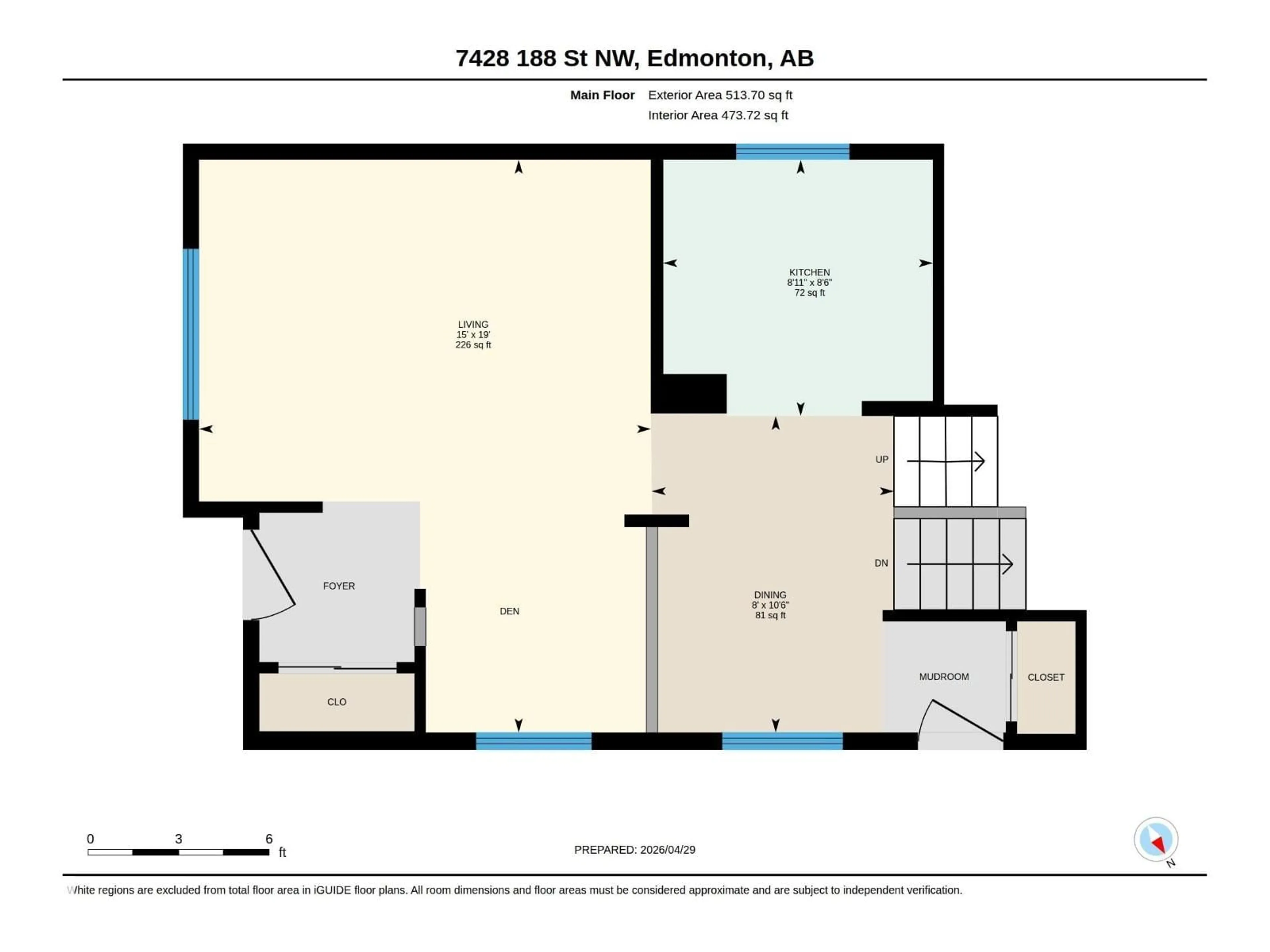 Floor plan for 7428 188 ST, Edmonton Alberta T5T5J5