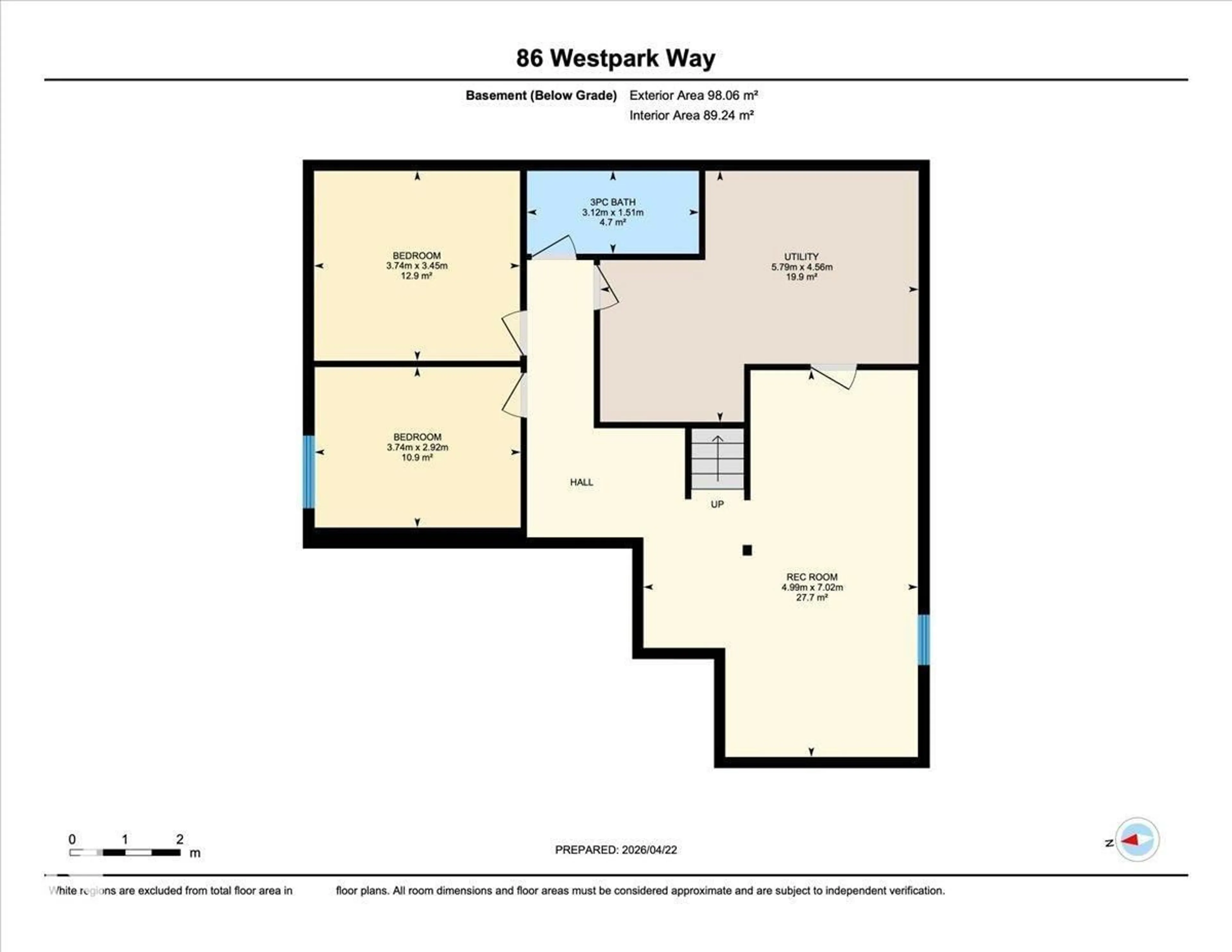 Floor plan for 86 WESTPARK WY, Fort Saskatchewan Alberta T8L3X1