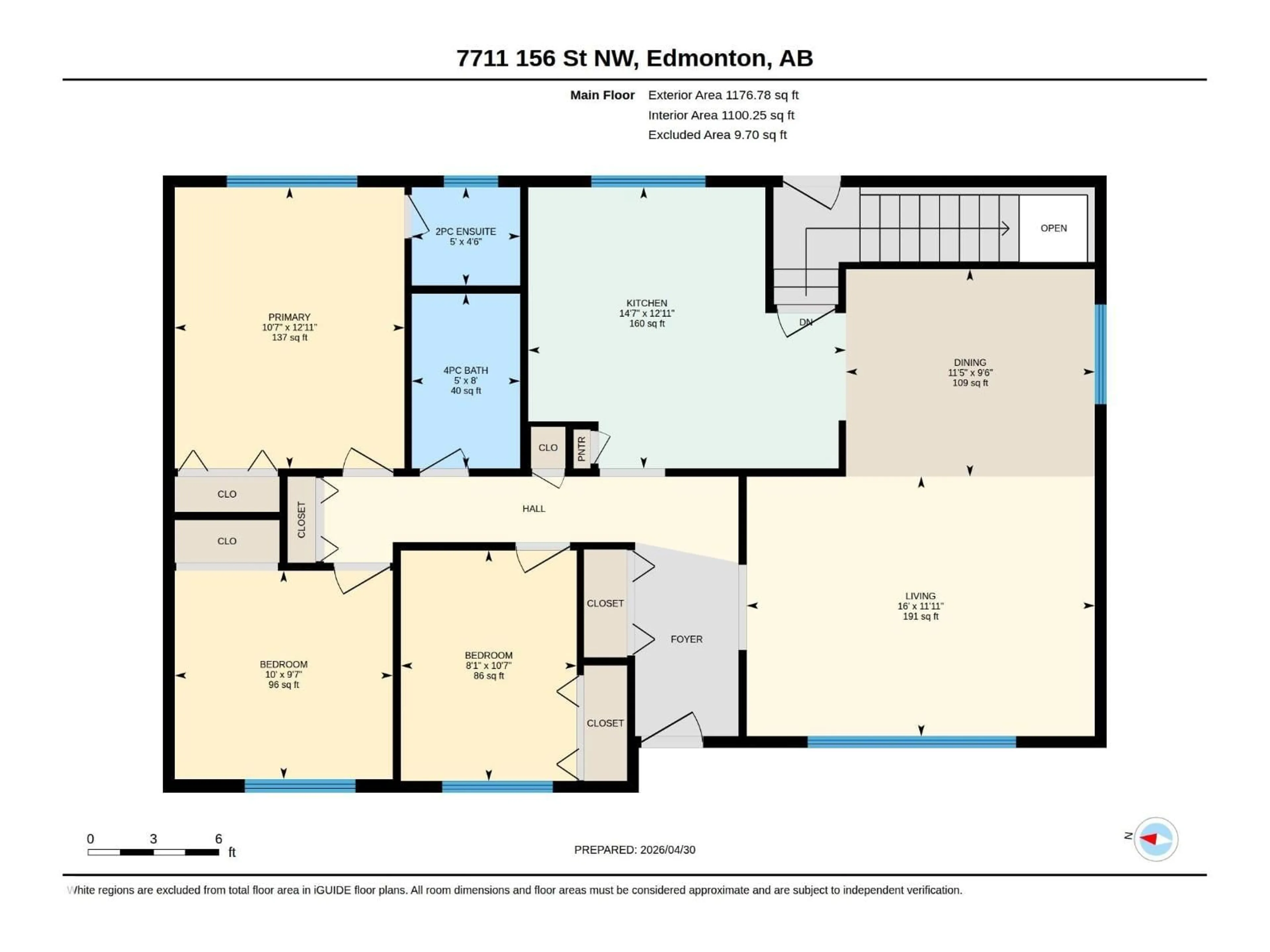 Floor plan for 7711 156 ST, Edmonton Alberta T5R1X6