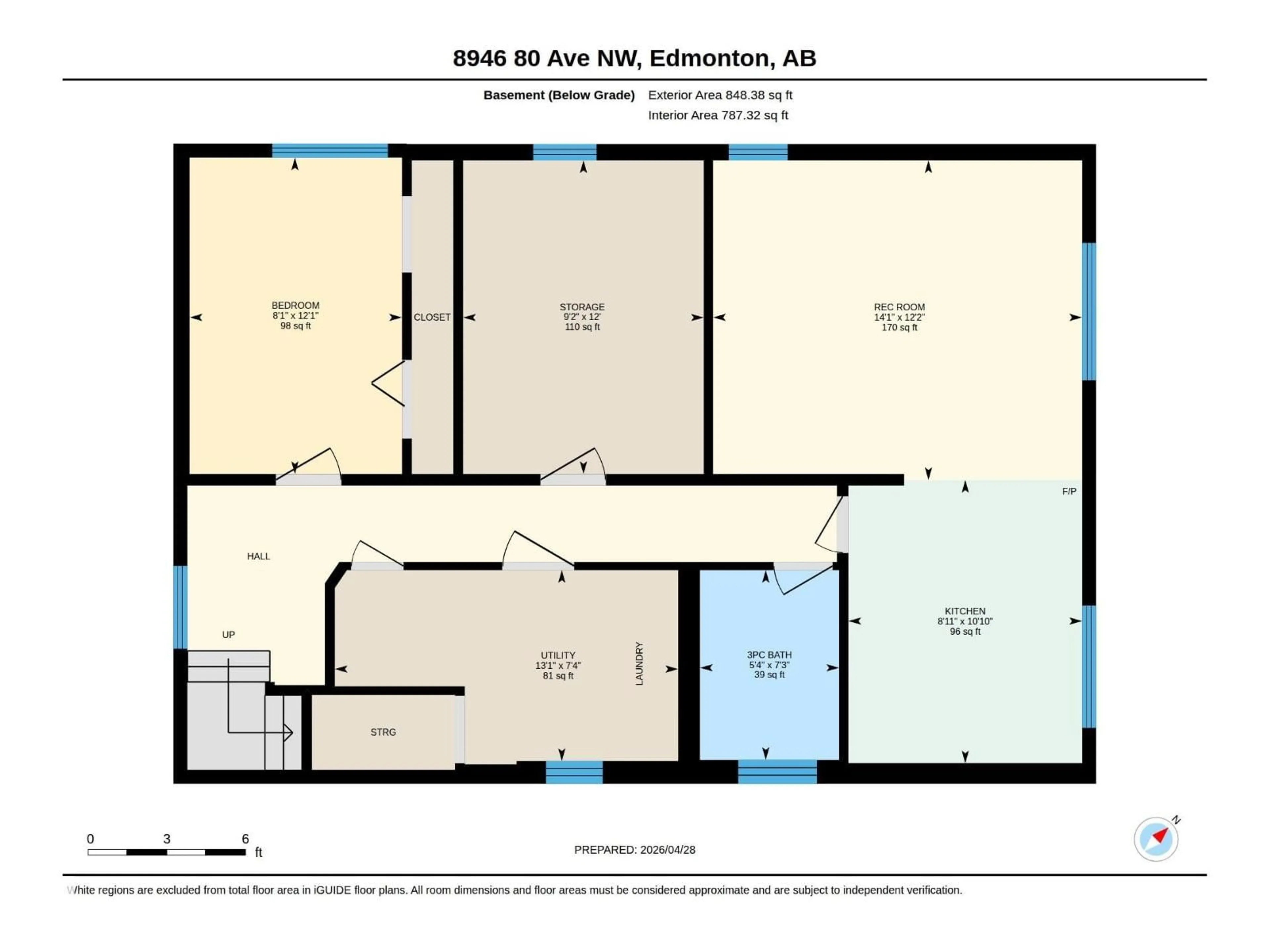 Floor plan for 8946 80 AV, Edmonton Alberta T6C0T7