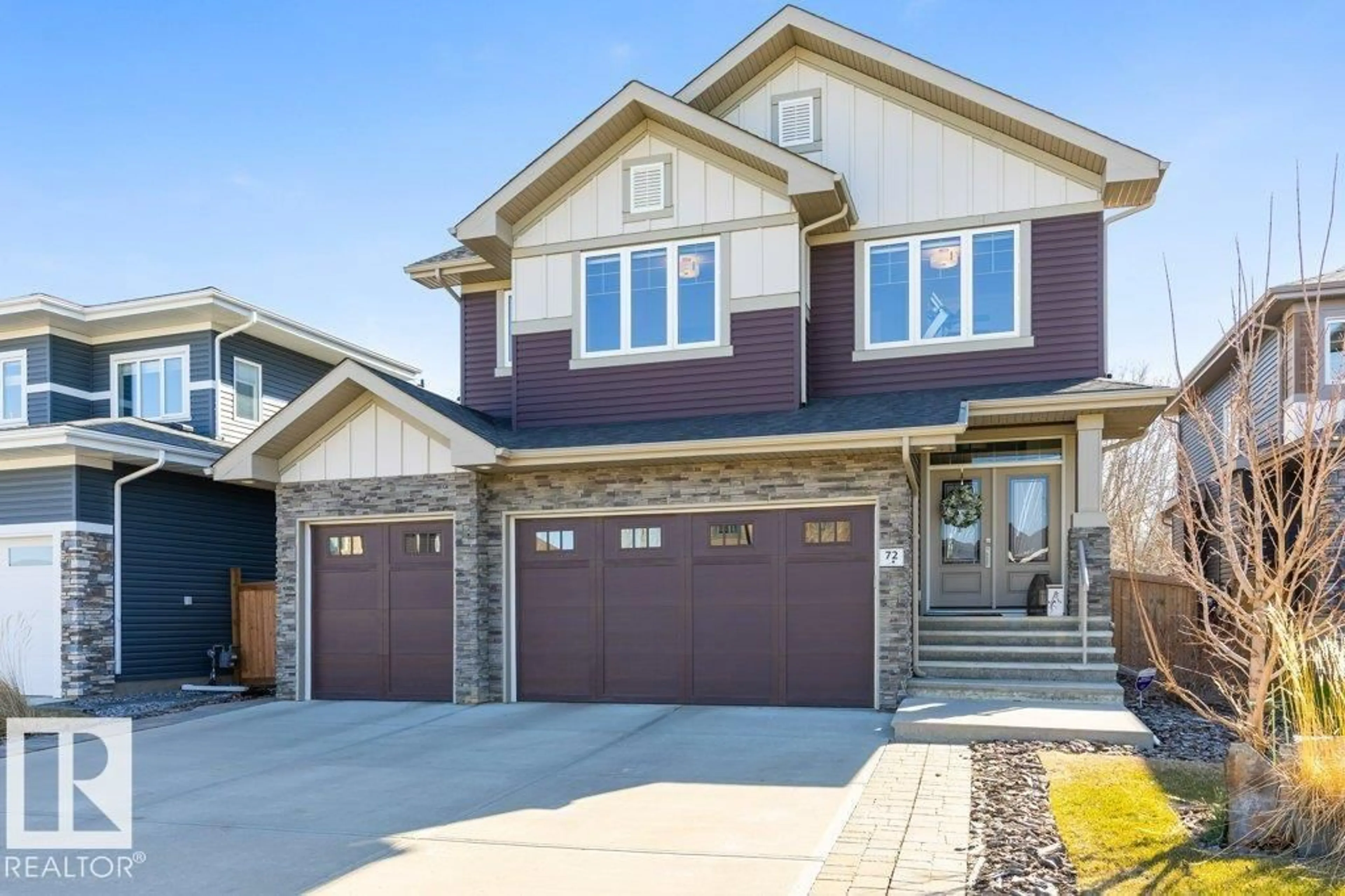 Home with vinyl exterior material, street for 72 ENCHANTED WAY, St. Albert Alberta T8N7R7